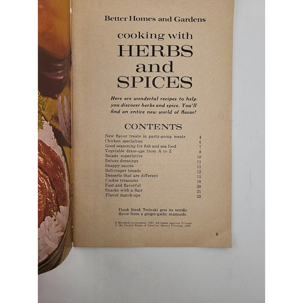 Cook Booklet Better Homes And Gardens Cooking With Herbs And Spices 1967