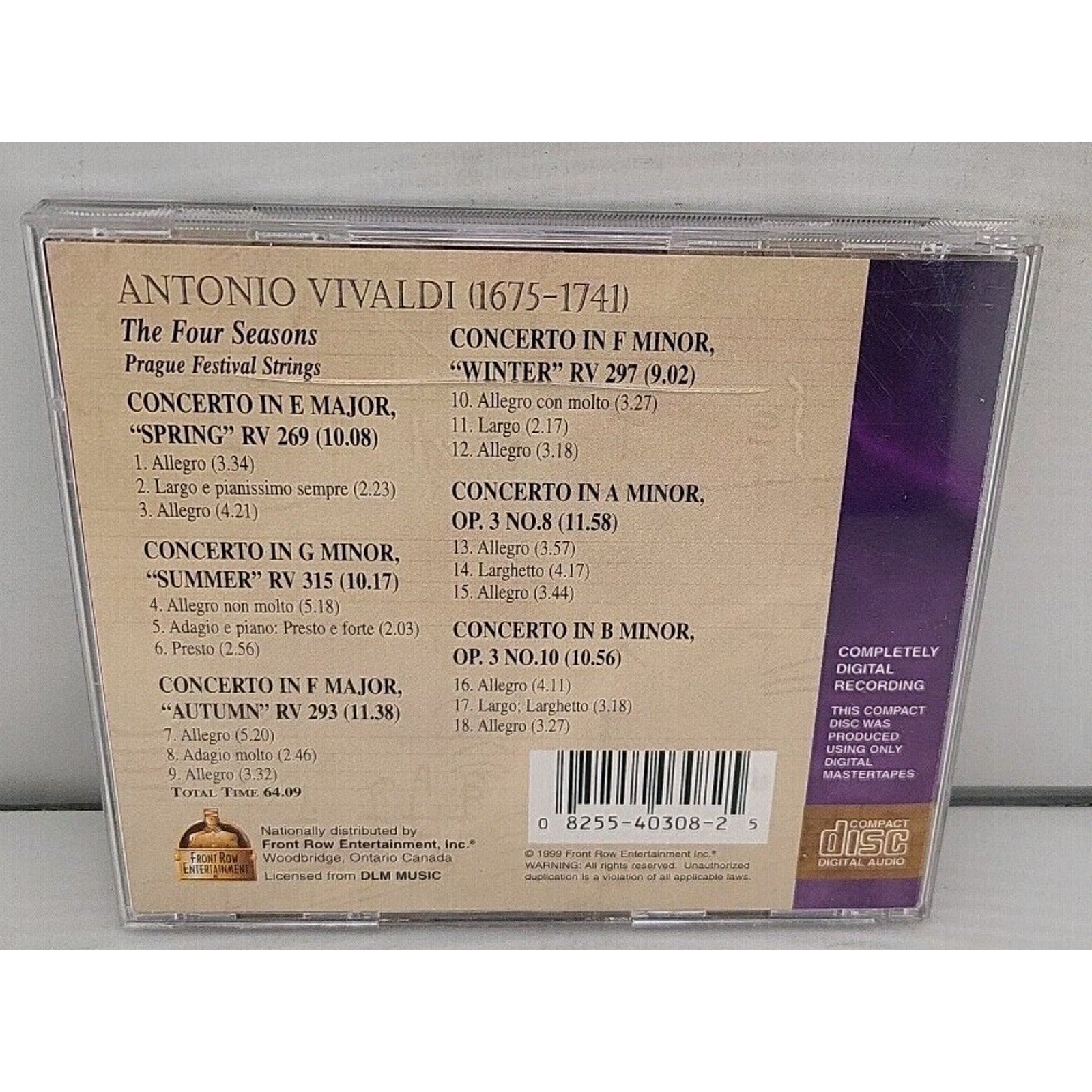 Antonio Vivaldi The Four Seasons Prague Festival Strings CD