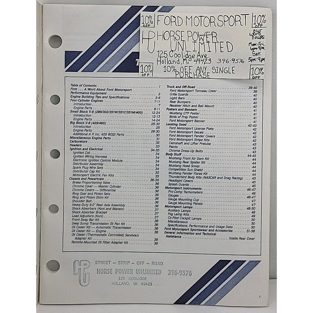 Motorsport Performance Equipment 1984 Catalog