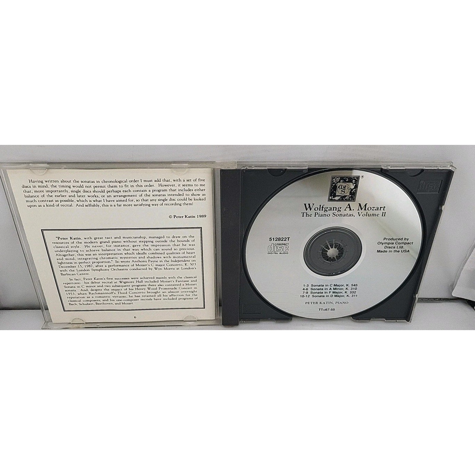 Wolfgang A. Mozart - The Piano Sonatas Volume II - Peter Katin, Piano CD