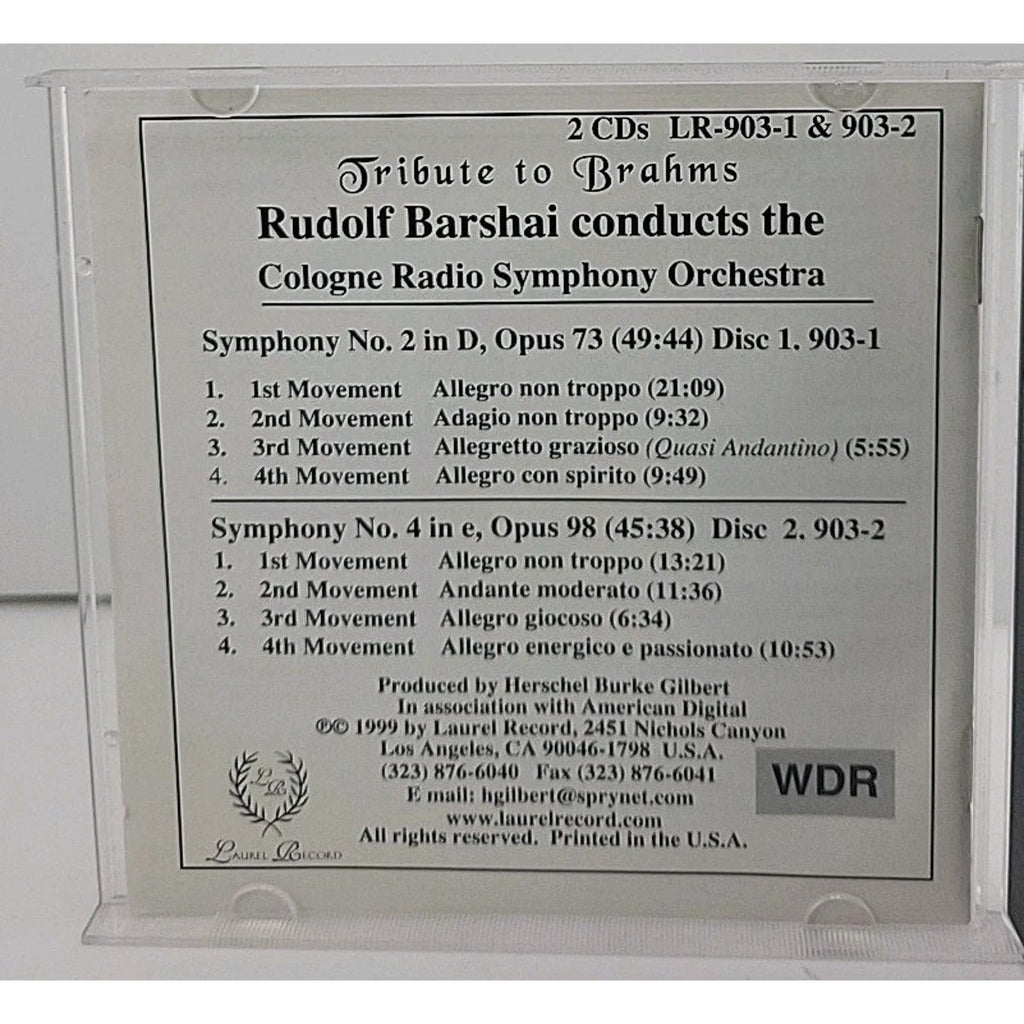 Rudolf Barshai Conducts Brahms Symphonies No. 2 & No. 4 CD