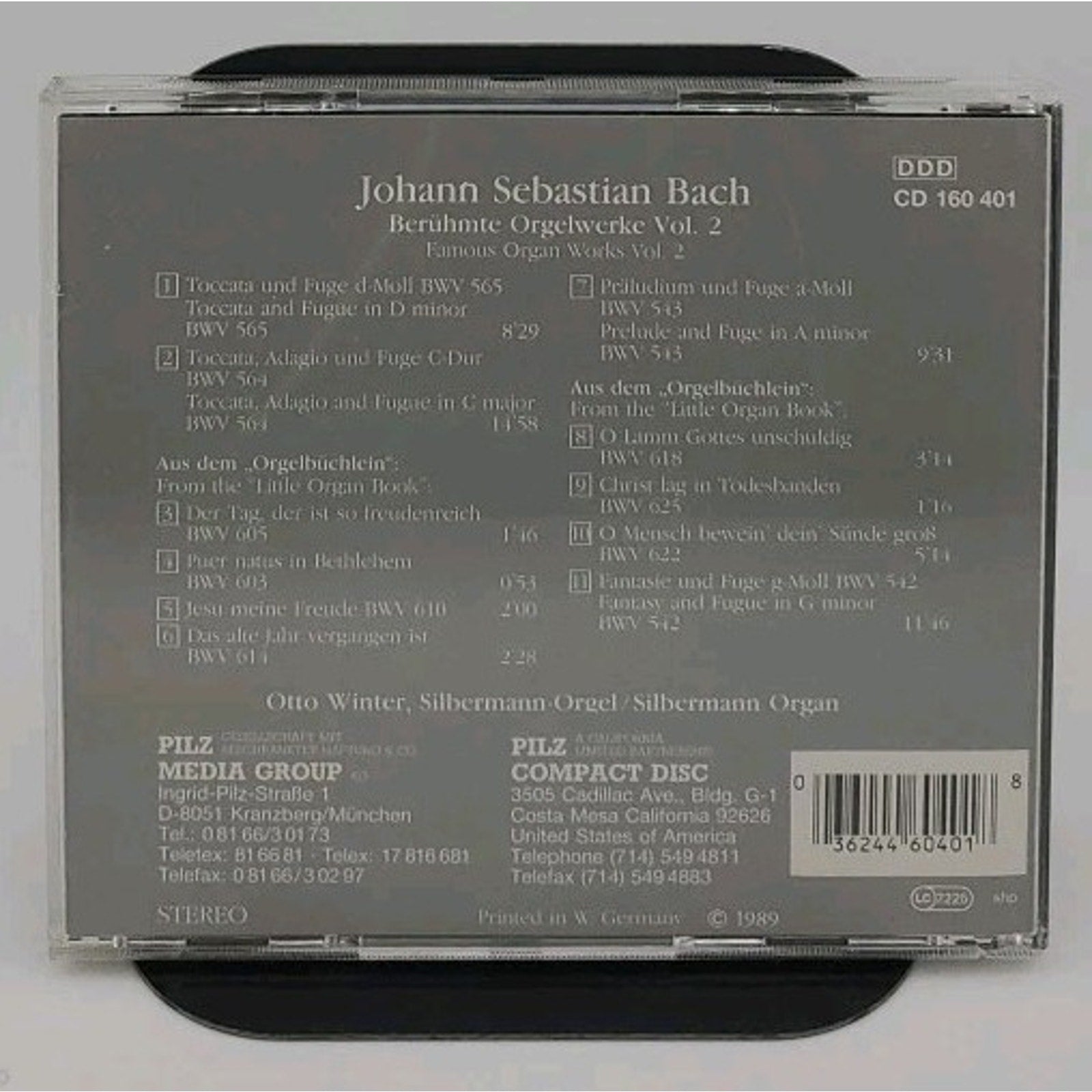 JS Bach - Beruhmte Orgelwerke Vol 2 - CD By JS BACH