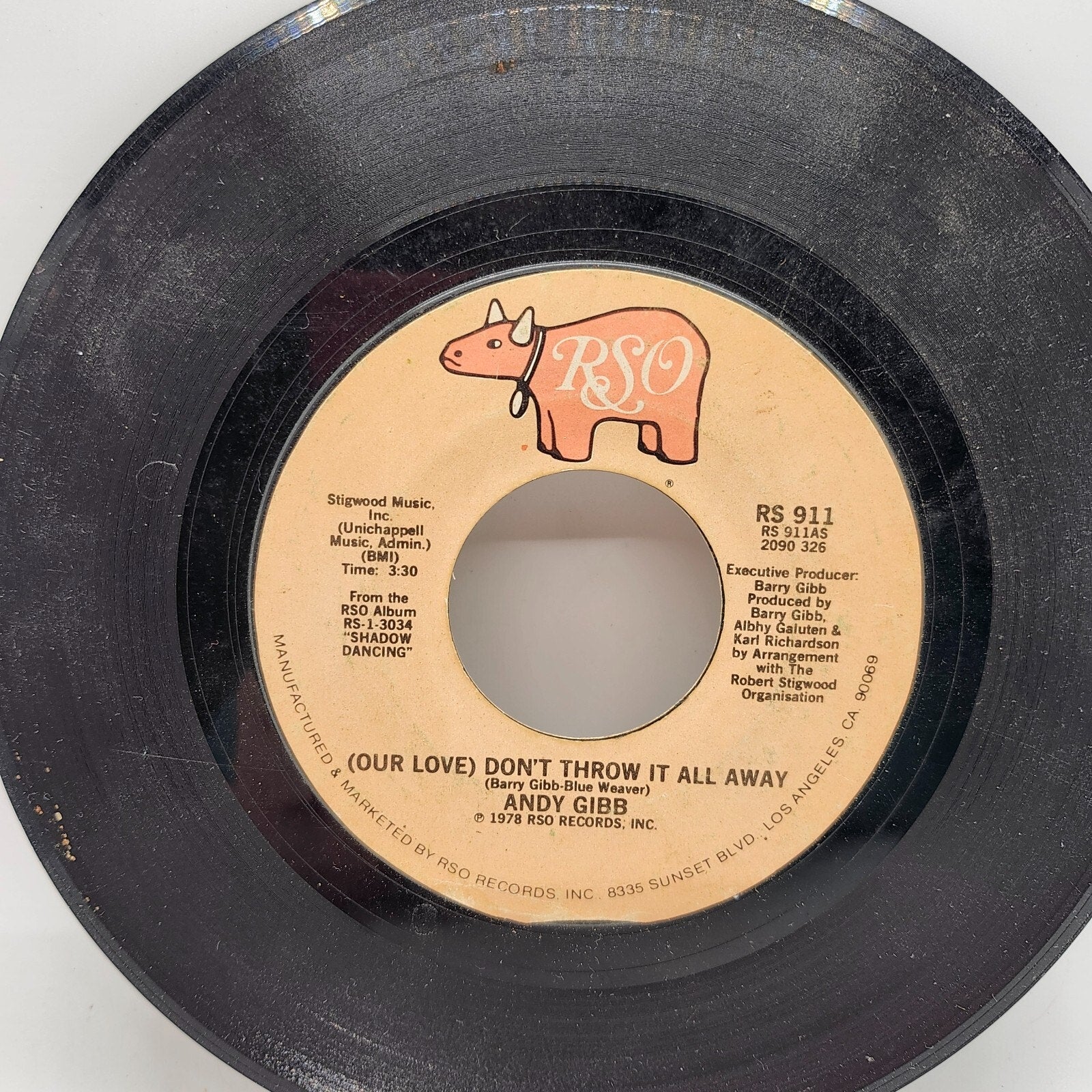 Don't Throw It All Away / One More Look at The Night by Andy Gibb (Record)