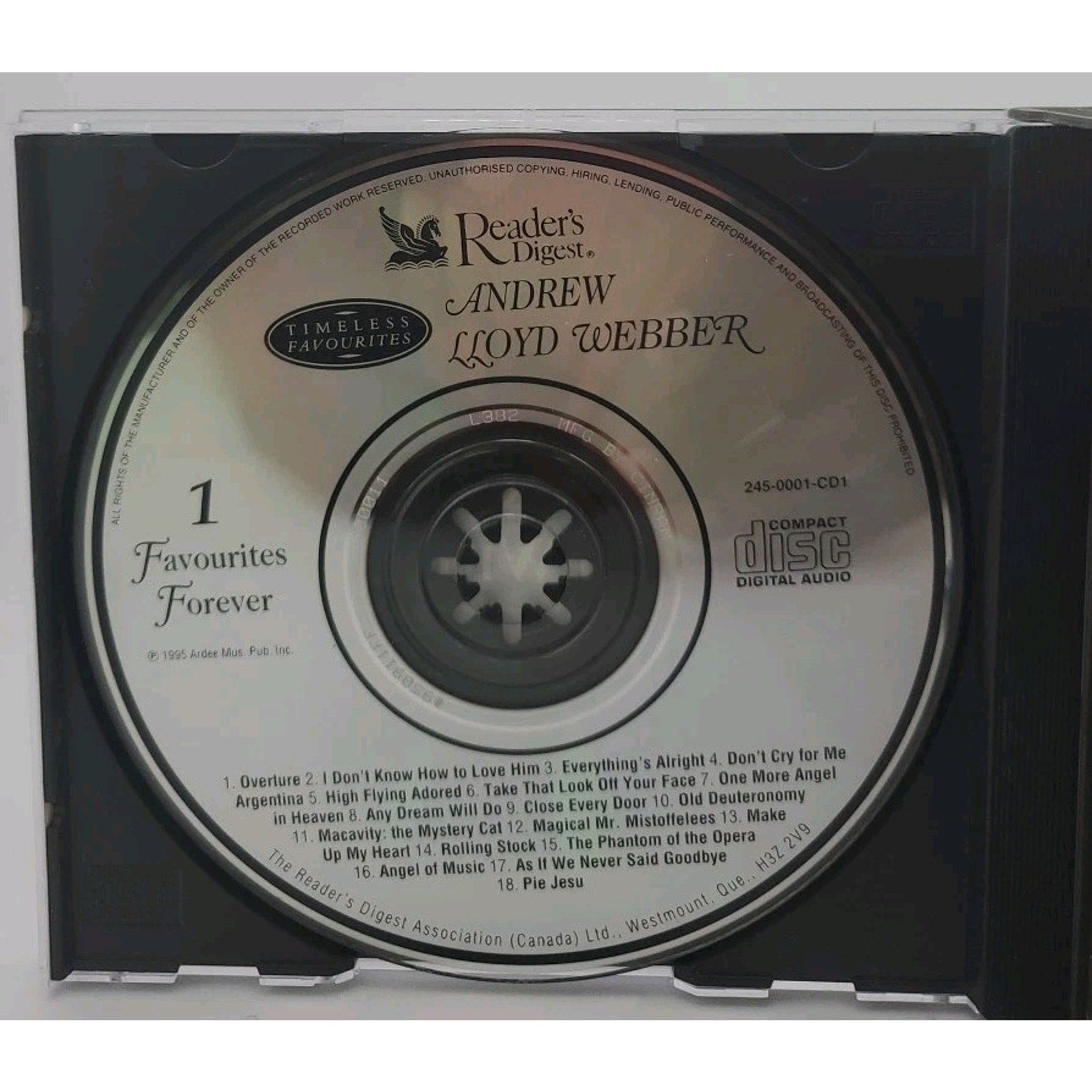 Andrew Lloyd Webber Timeless Favorites Reader's Digest 3-CD