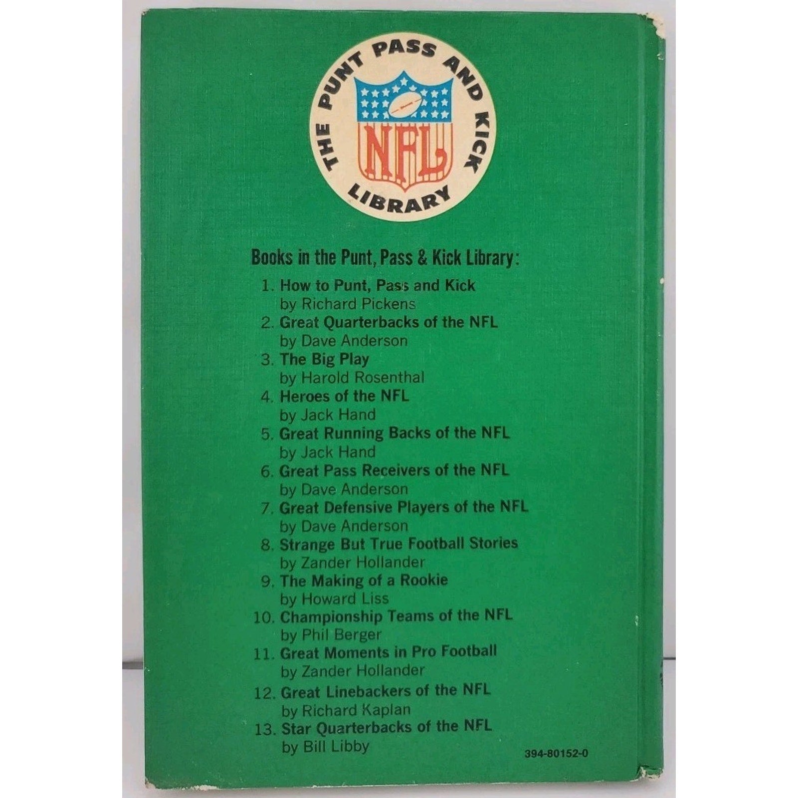Great Linebackers of the NFL by Richard Kaplan 1970 Hardcover
