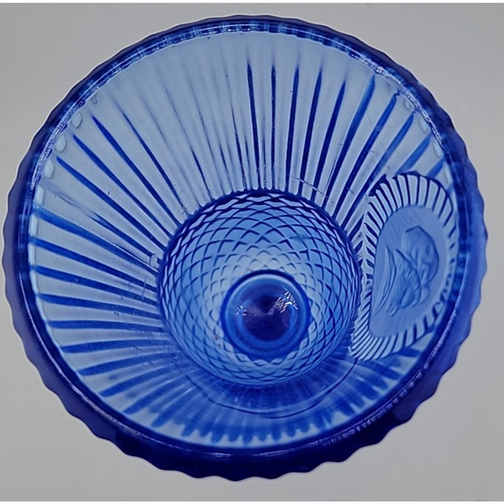 Vintage Avon Cobalt Blue Glass Goblet Martha Washington Fostoria Cameo 8 Inches