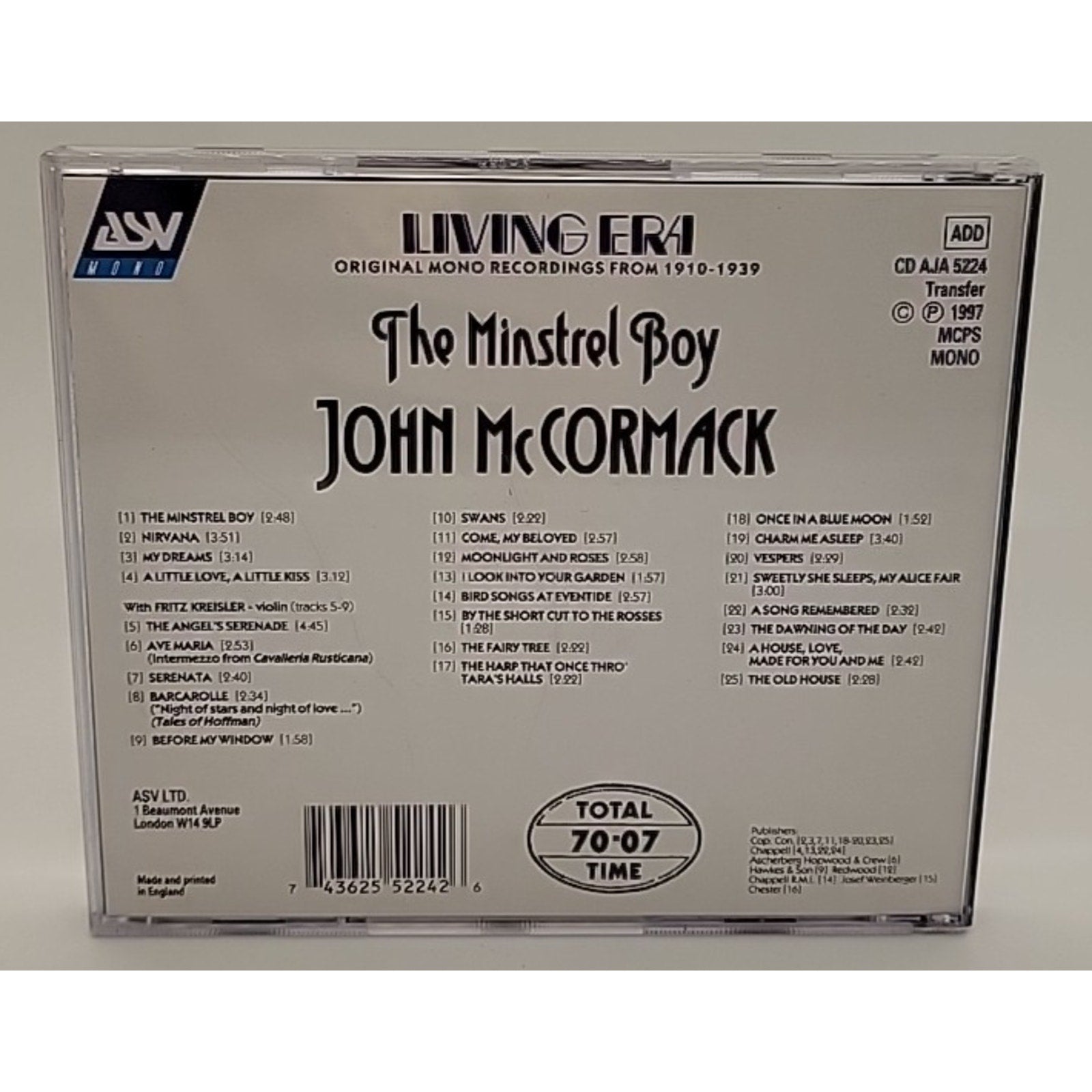 Minstrel Boy by John Mccormack (CD, 1997)