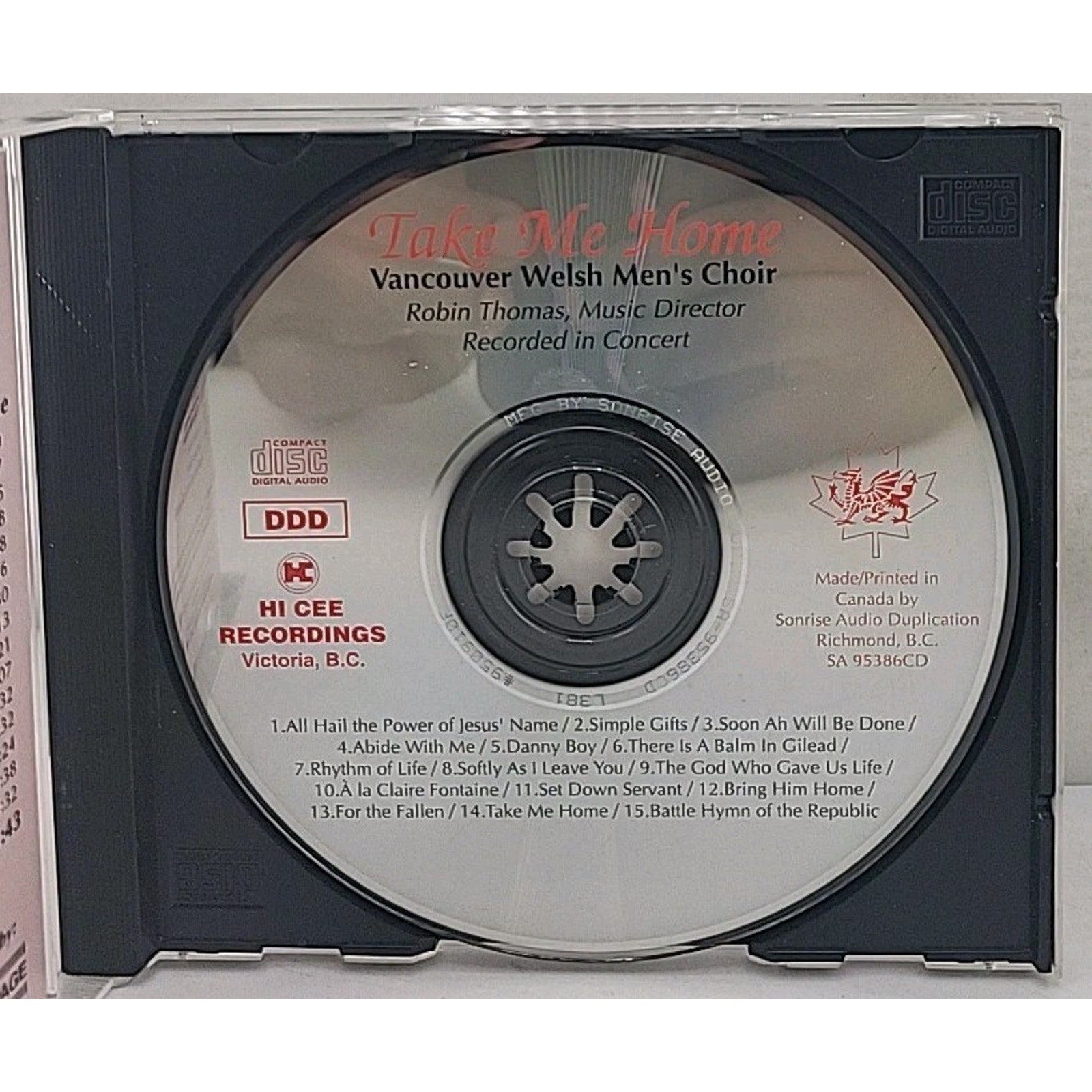 Take Me Home CD By Vancouver Welsh Men's Choir
