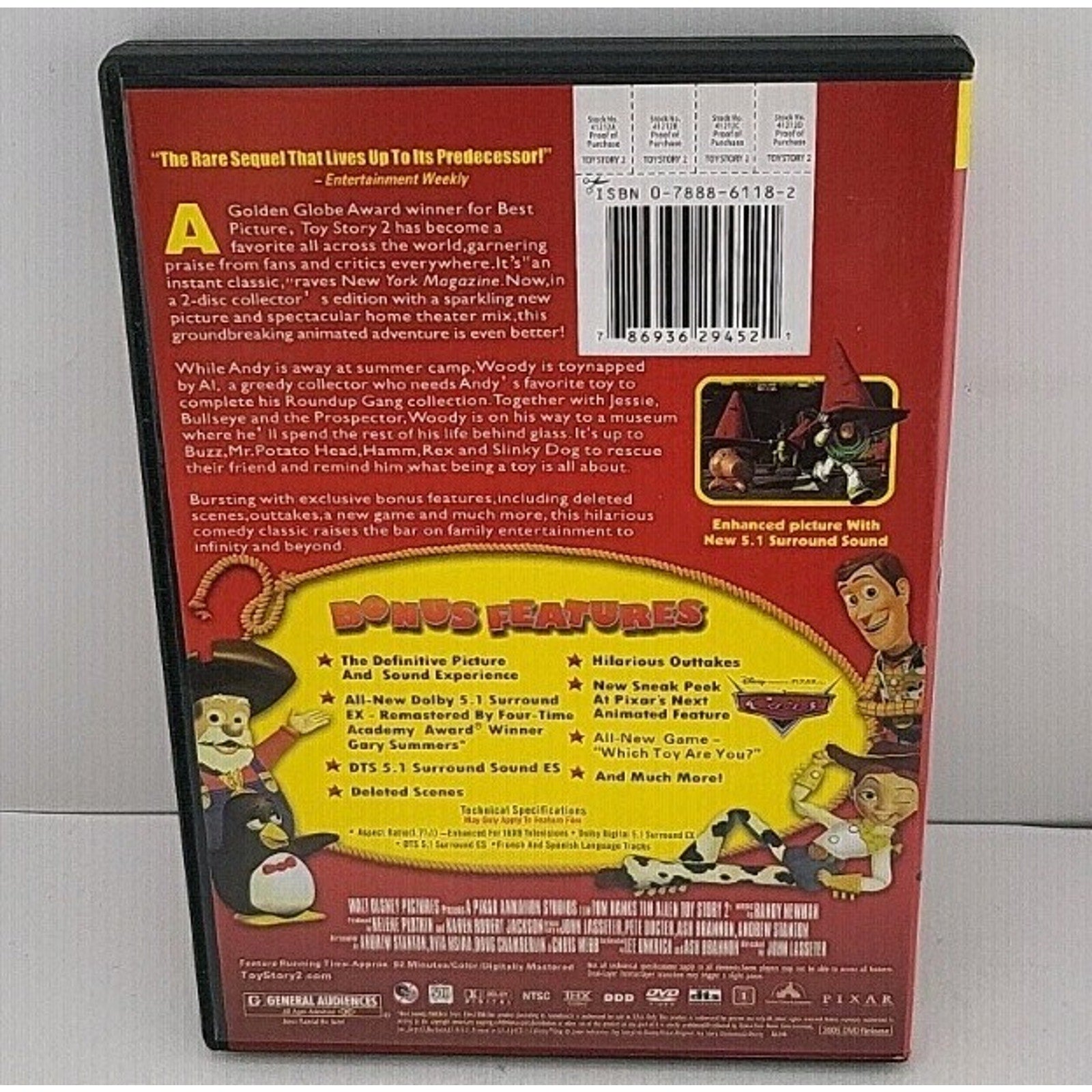 Toy Story 2 (DVD, 1999)