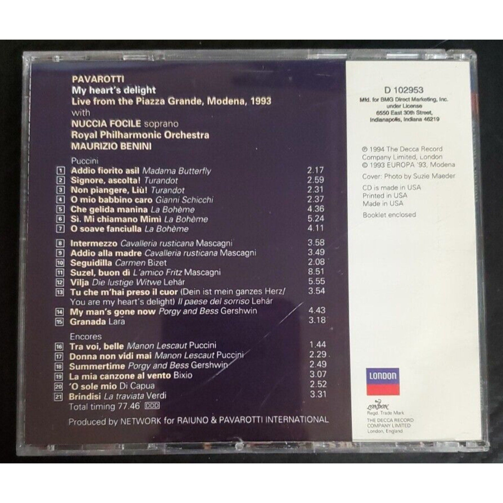 Pavarotti My Heart's Delight (CD)