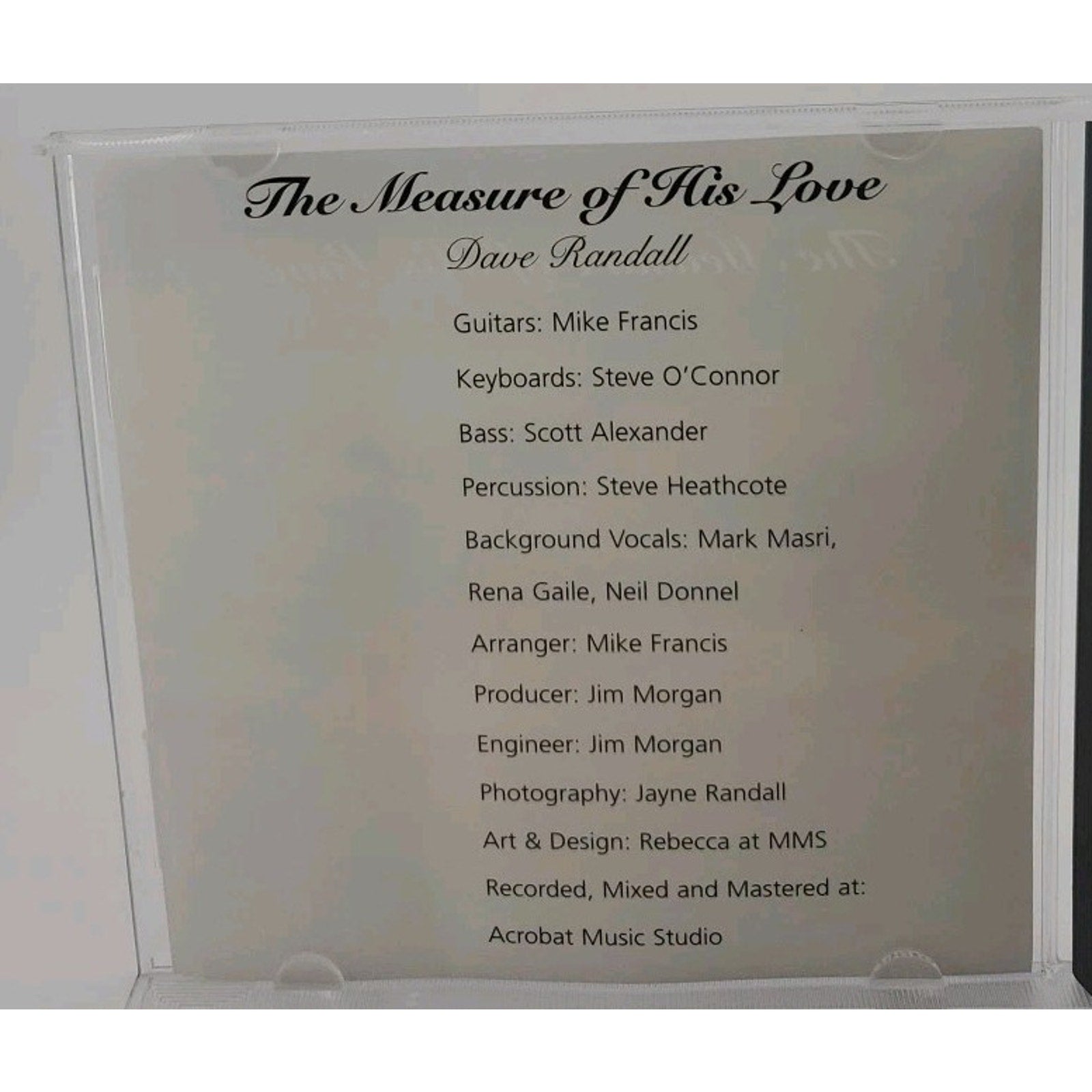 Dave Randall - The Measure of His Love (CD)