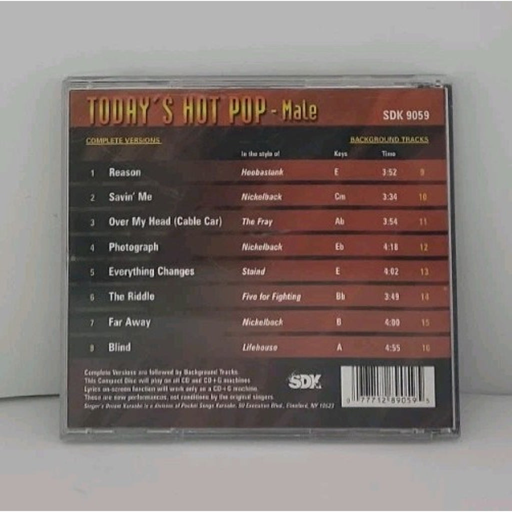 Karaoke: Pop Male 1 by Various (CD, 2011)