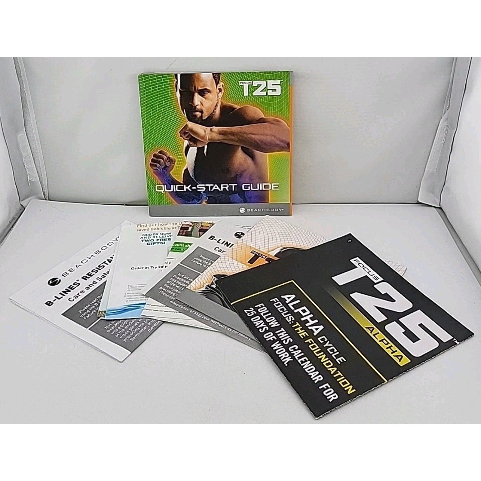 Beachbody Focus T25 Alpha CD Set Workout Nutrition Guide *Missing 1 Disc*