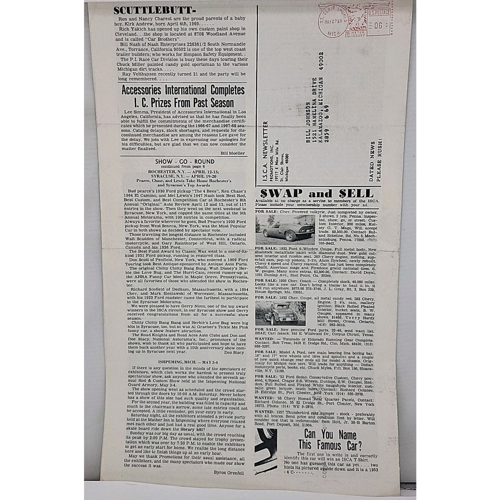 ISCA Newsletter May 1969 Volume IX Number 8