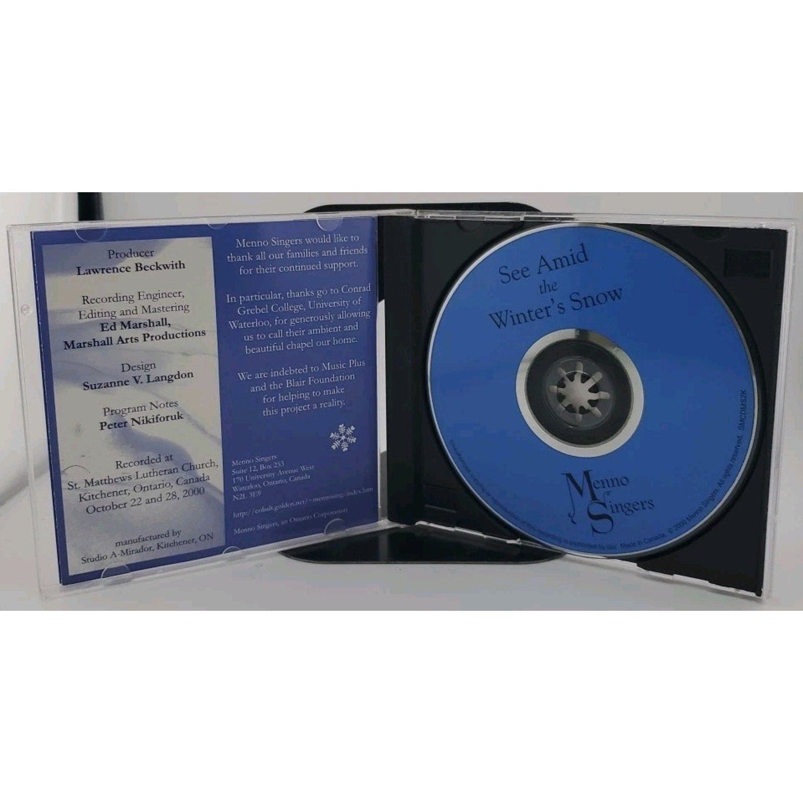 Menno Singers - See Amid The Winter's Snow CD