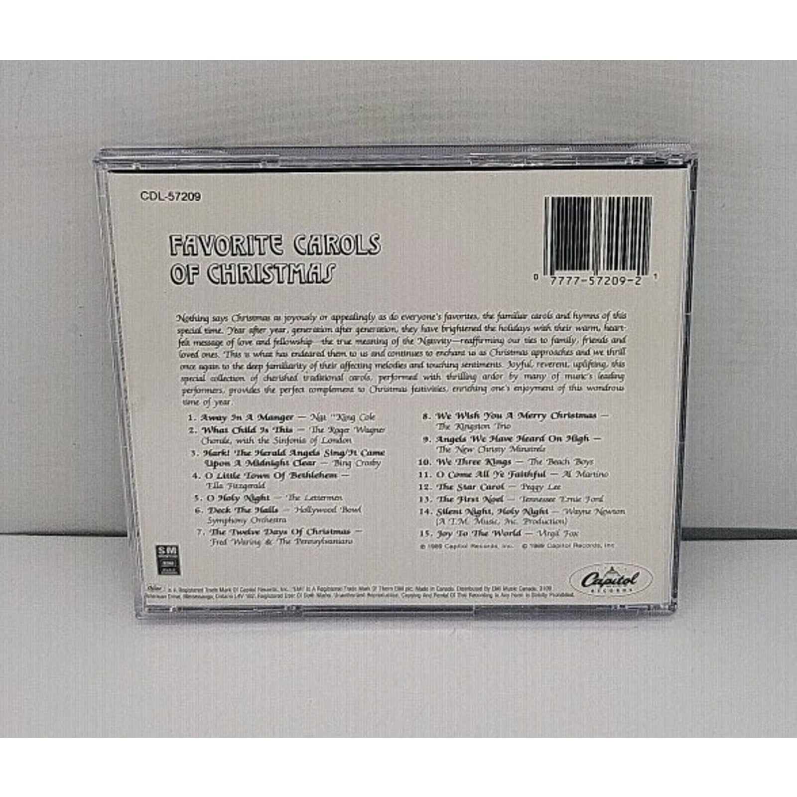 Favorite Carols Of Christmas (CD, 1989, Capitol)