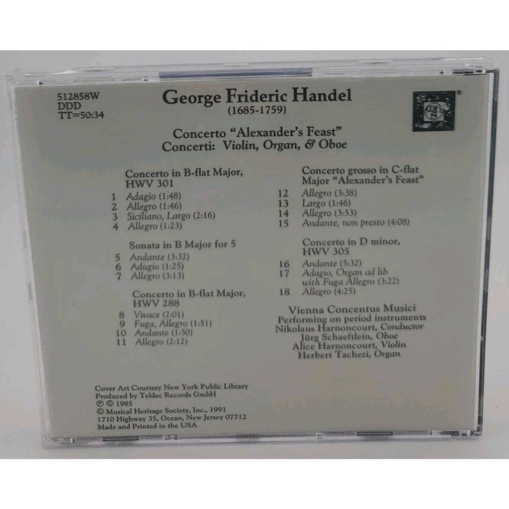 George Frideric Handel Concerti Concerto Alexander's Feast (CD)