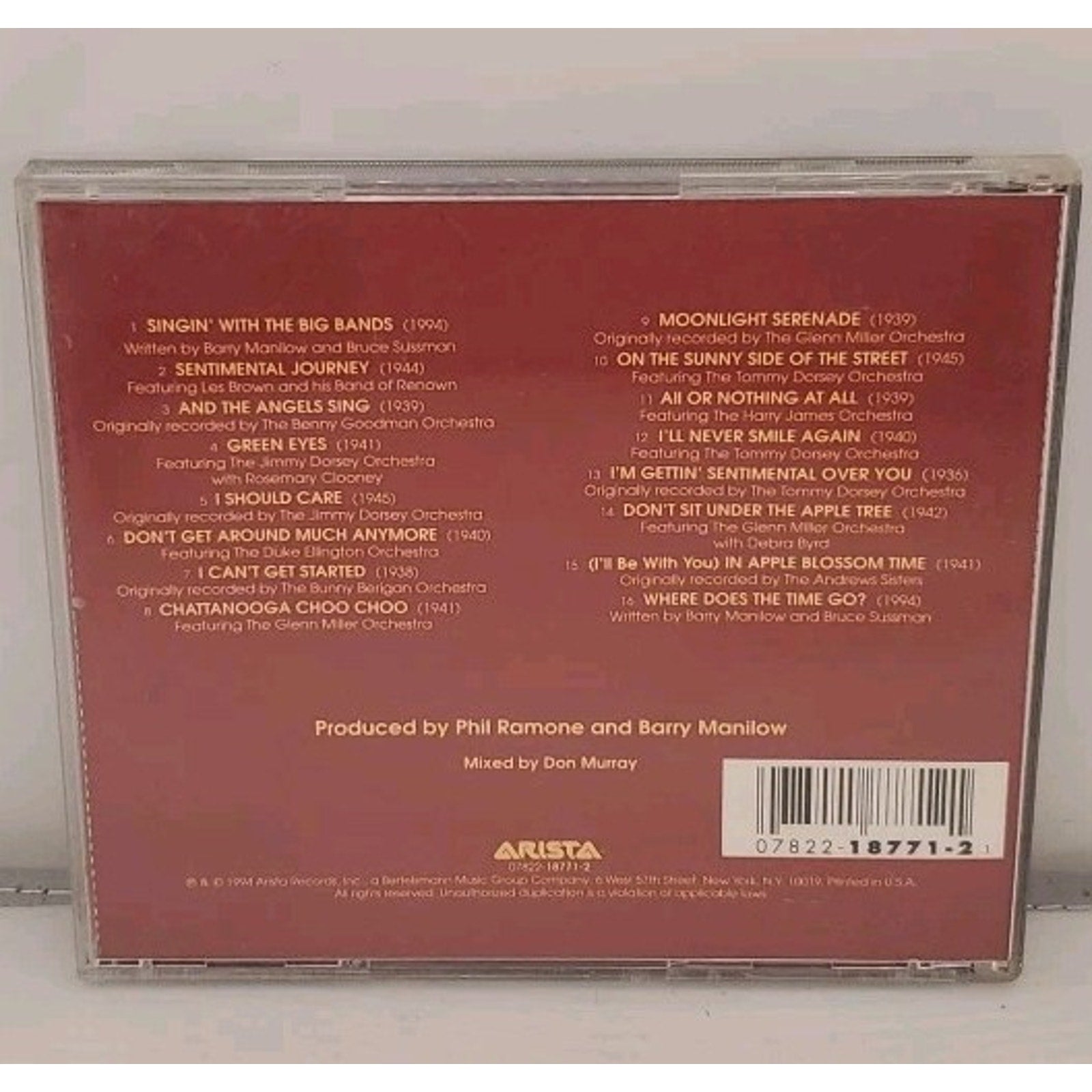 Singin' with the Big Bands by Barry Manilow (CD, 1994)