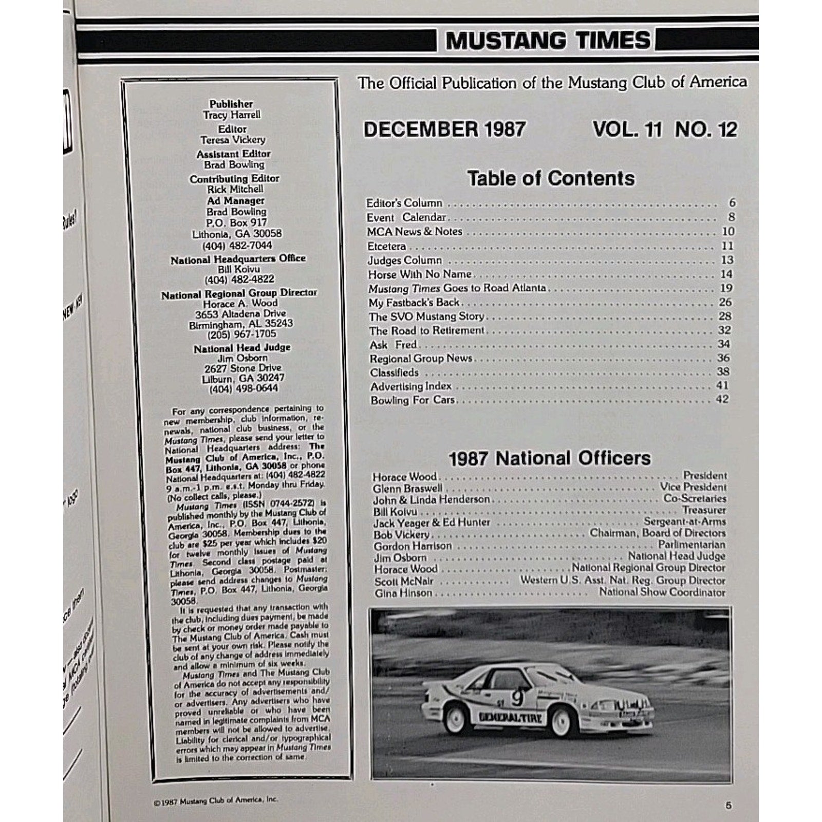 Mustang Times Magazine December 1987 Vol. 11 No. 12