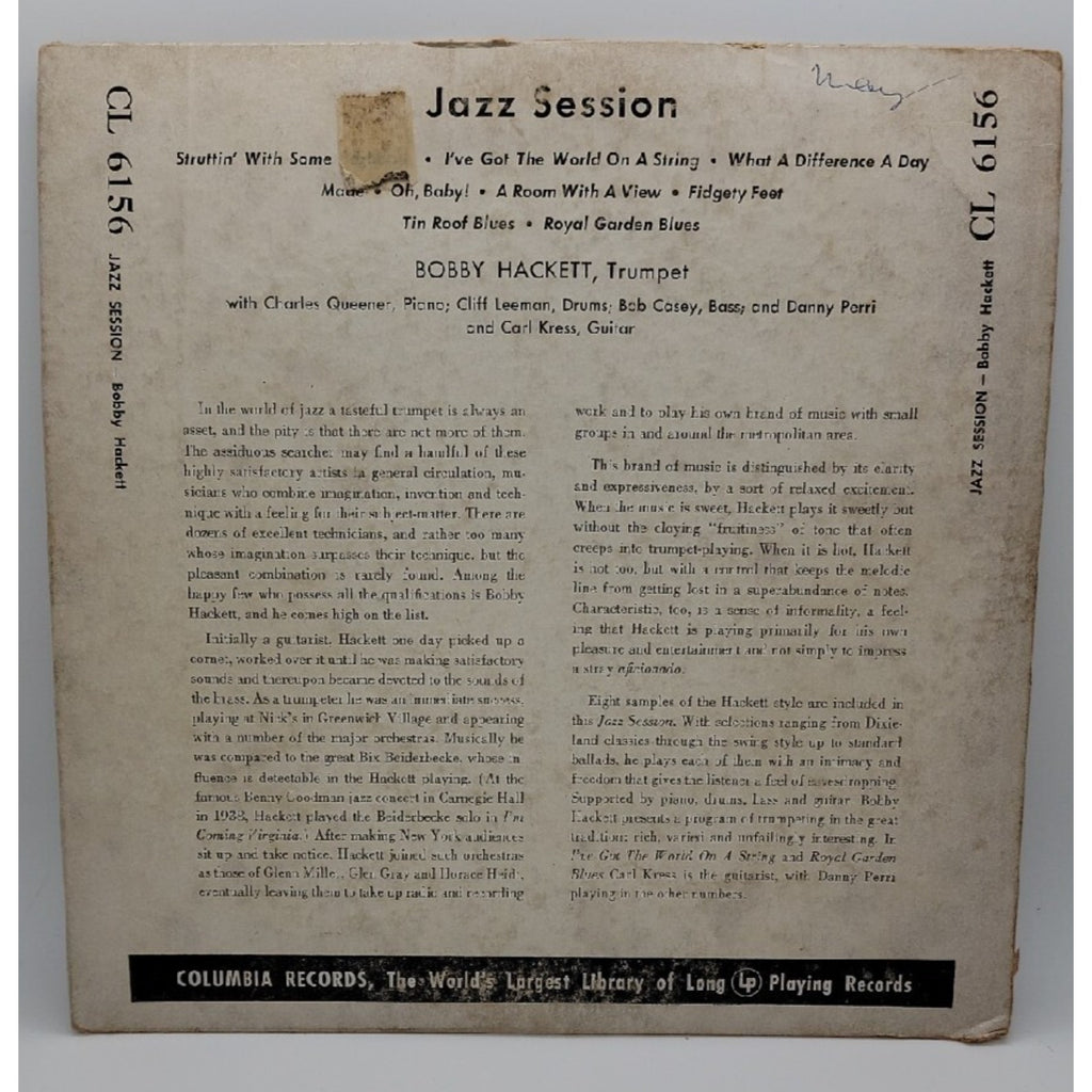 Bobby Hackett Jazz Session Record