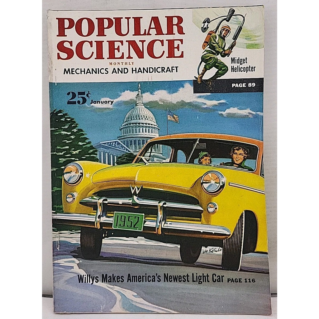Popular Science Monthly Mechanics And Handicraft - January 1952 - Vol.160 No.1