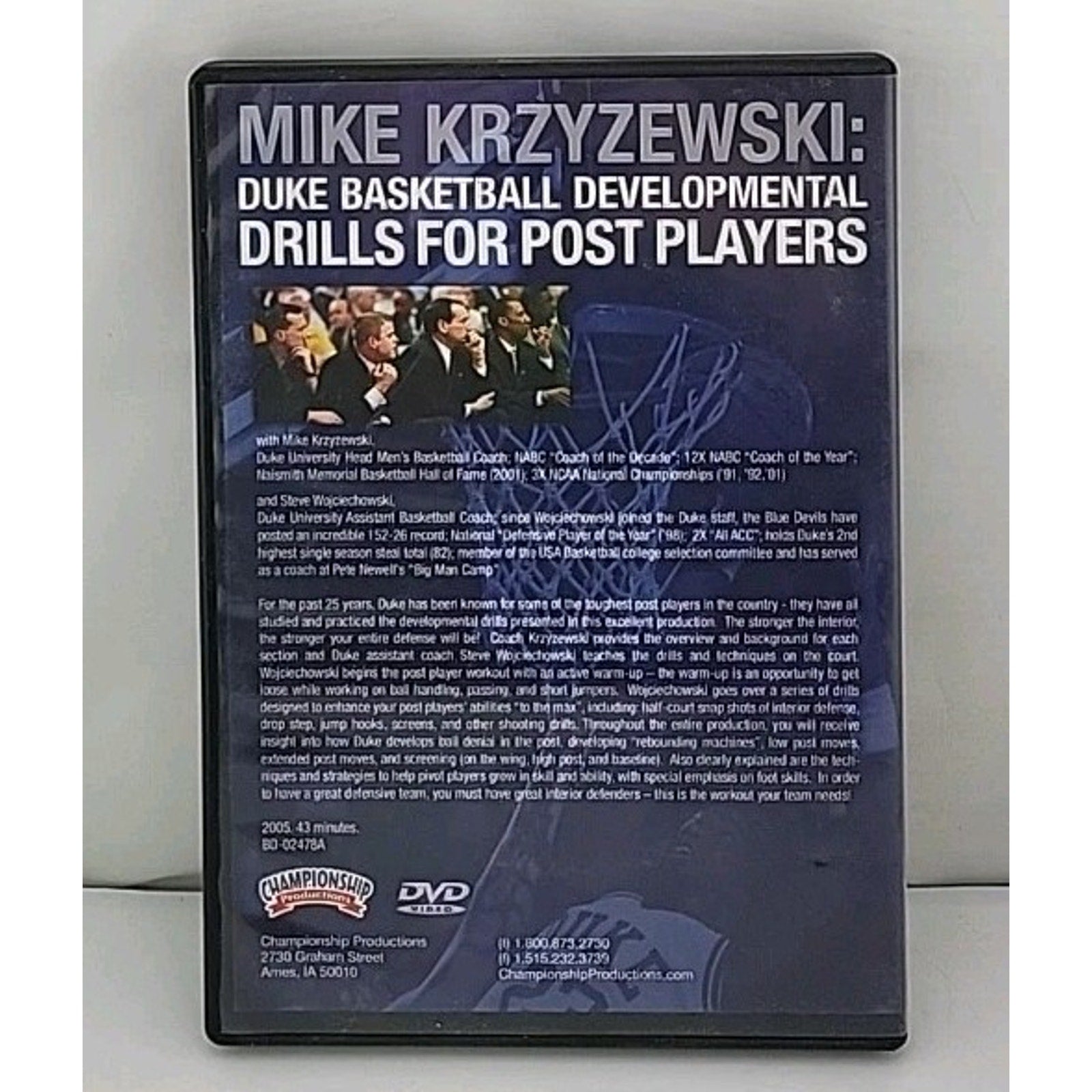 Mike Krzyzewski: Duke Basketball Development Drills For Post Players DVD