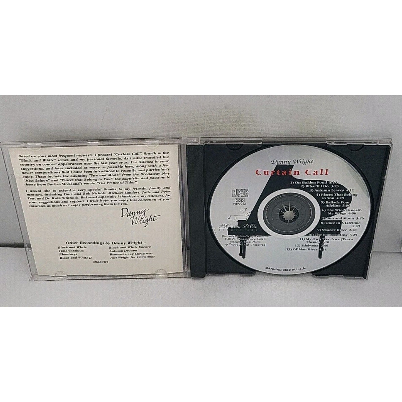 Curtain Call by Danny Wright (CD, 1993)