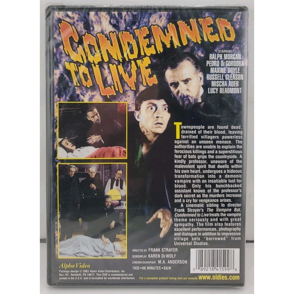 Condemned to Live (DVD, 1935) *Brand New*