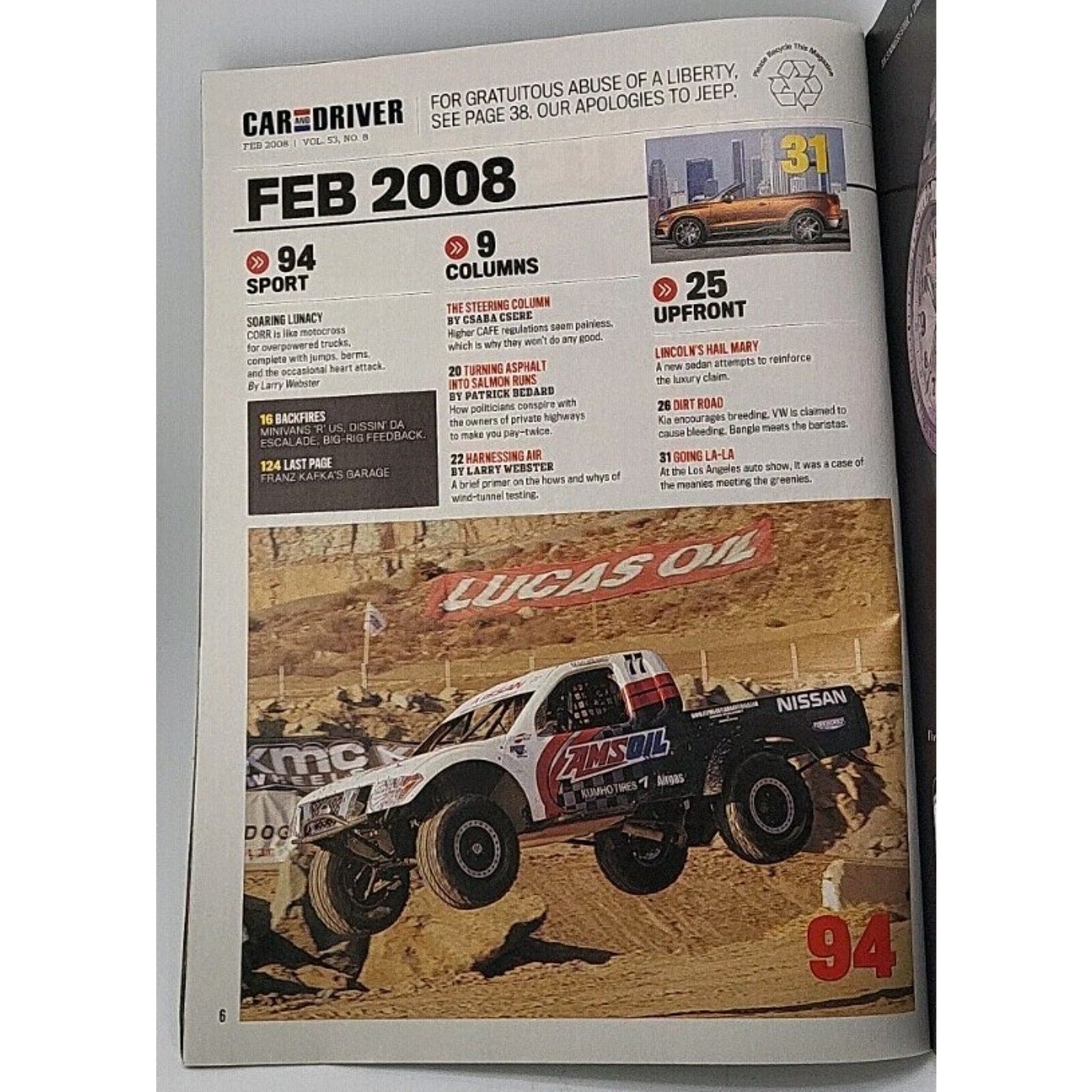Car And Driver Magazine - February 2008 - Vol. 53 No. 8