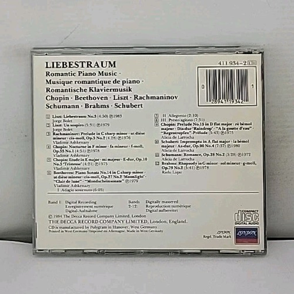 Liebestraum Romantic Piano Music [1984 CD] Chopin Beethoven Liszt