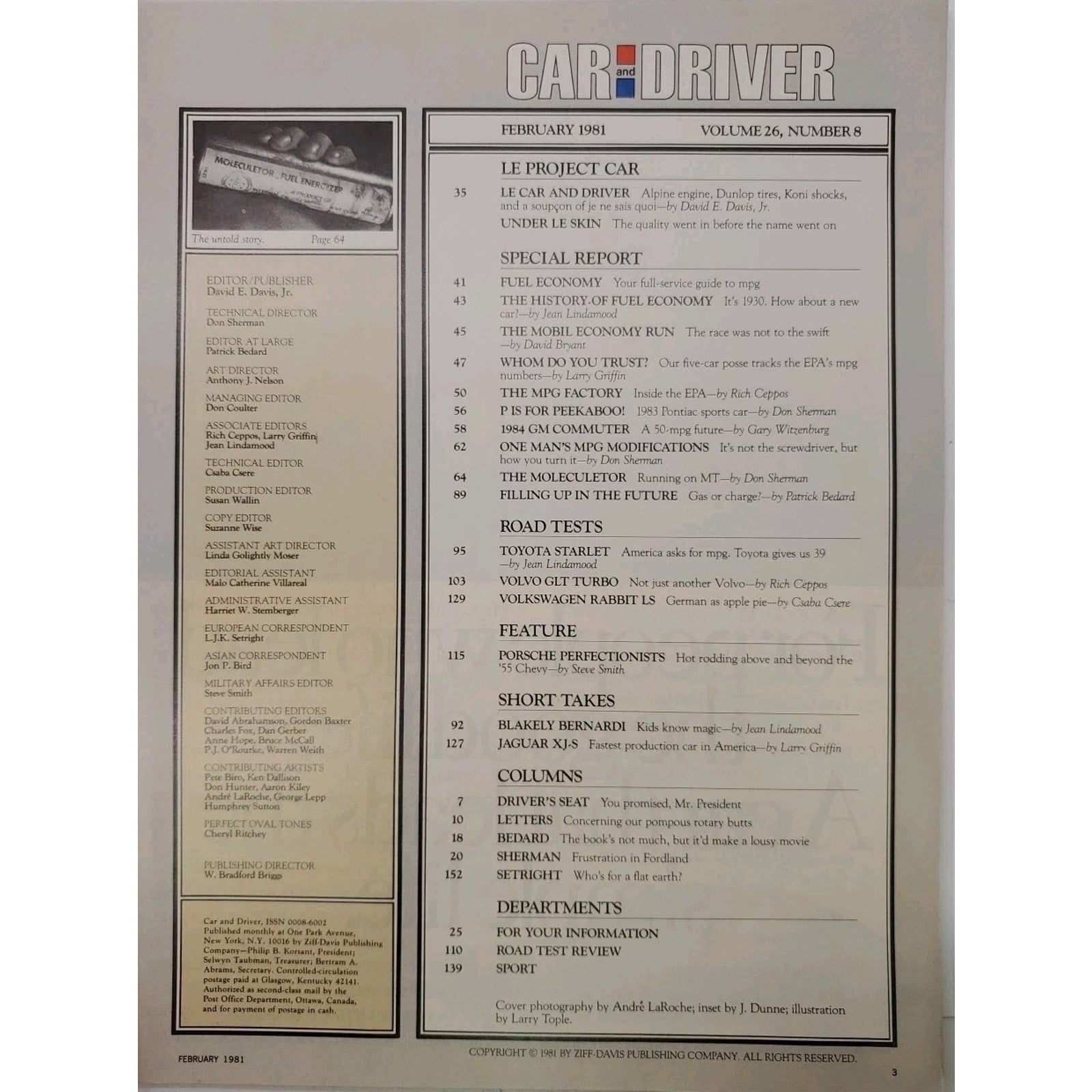 Car And Driver Magazine February 1981
