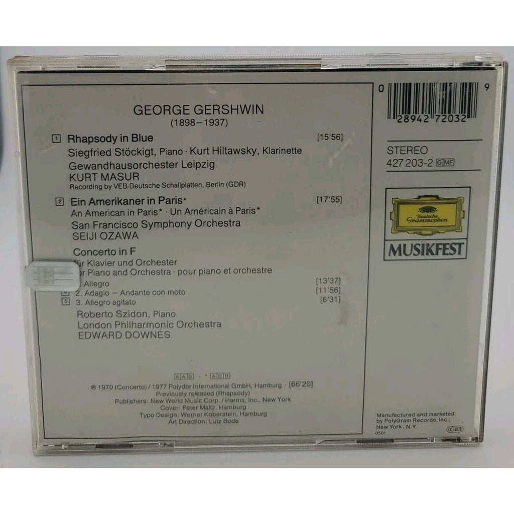 Gershwin Rhapsody In Blue An American In Paris (CD)