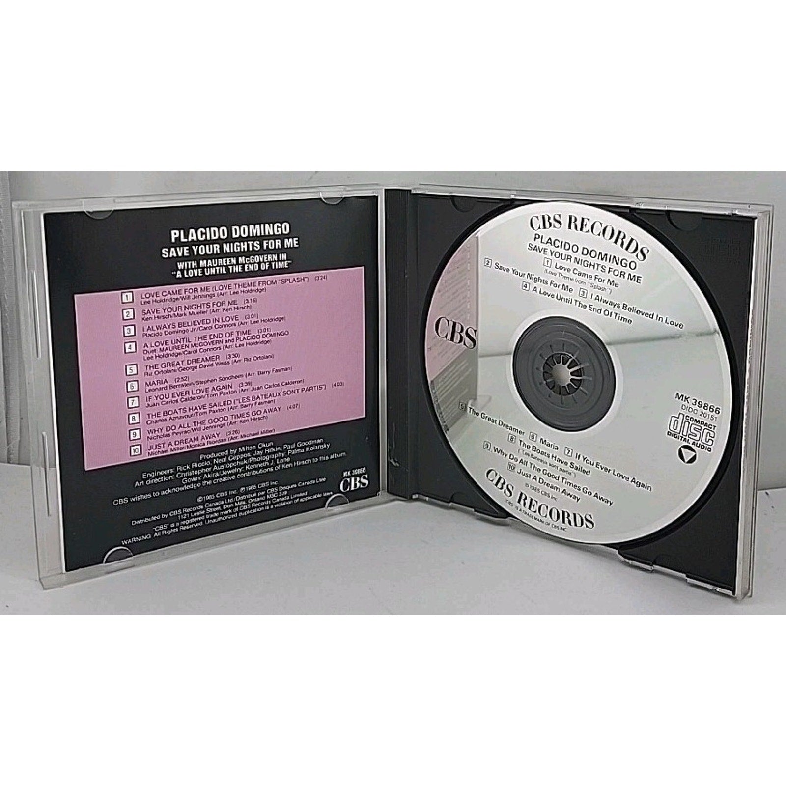 Save Your Nights for Me by Plácido Domingo (CD, Sep-1985, Sony Music...