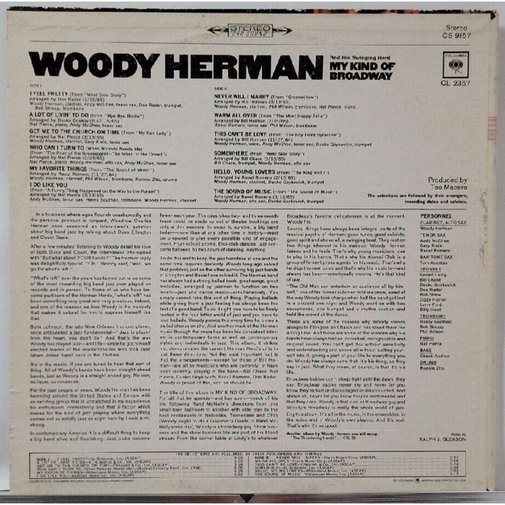 Woody Herman And His Swinging Herd - My Kind Of Broadway - A2023-011 (Record)