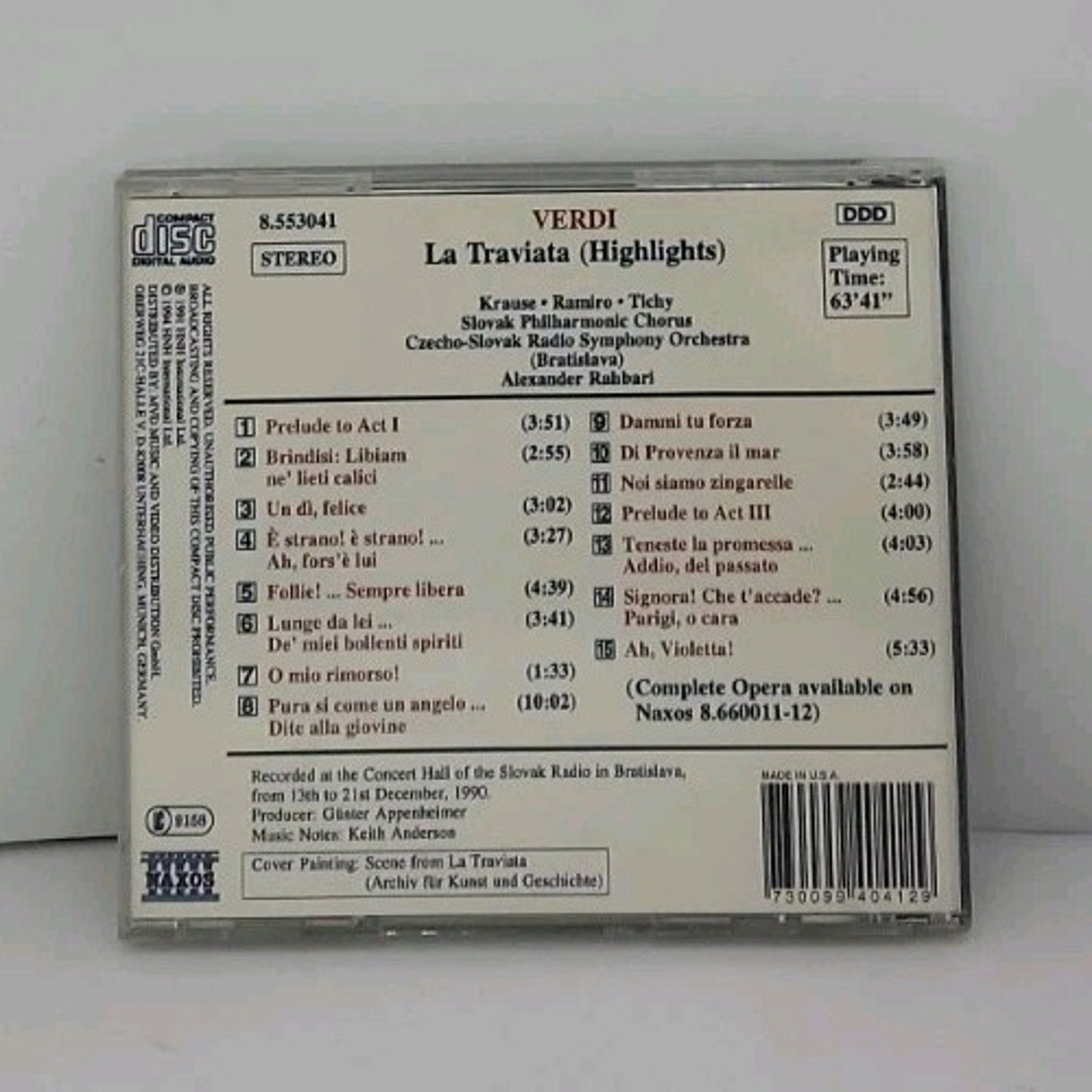 La Traviata (Highlights) by Verdi / Czecho-Slovak Rad Symphony / Rahbari (CD)