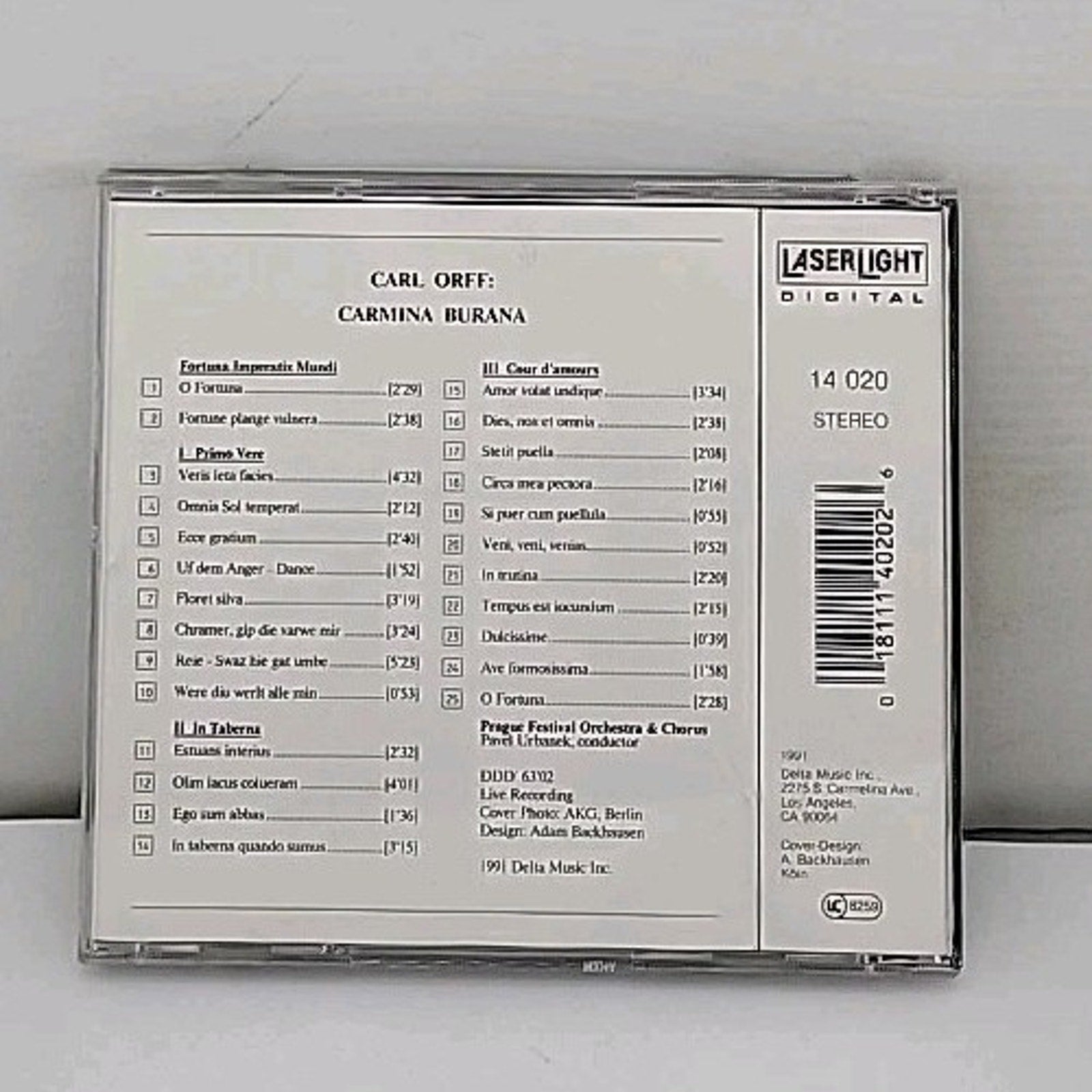 Carmina Burana by C. Orff (CD, 1991)