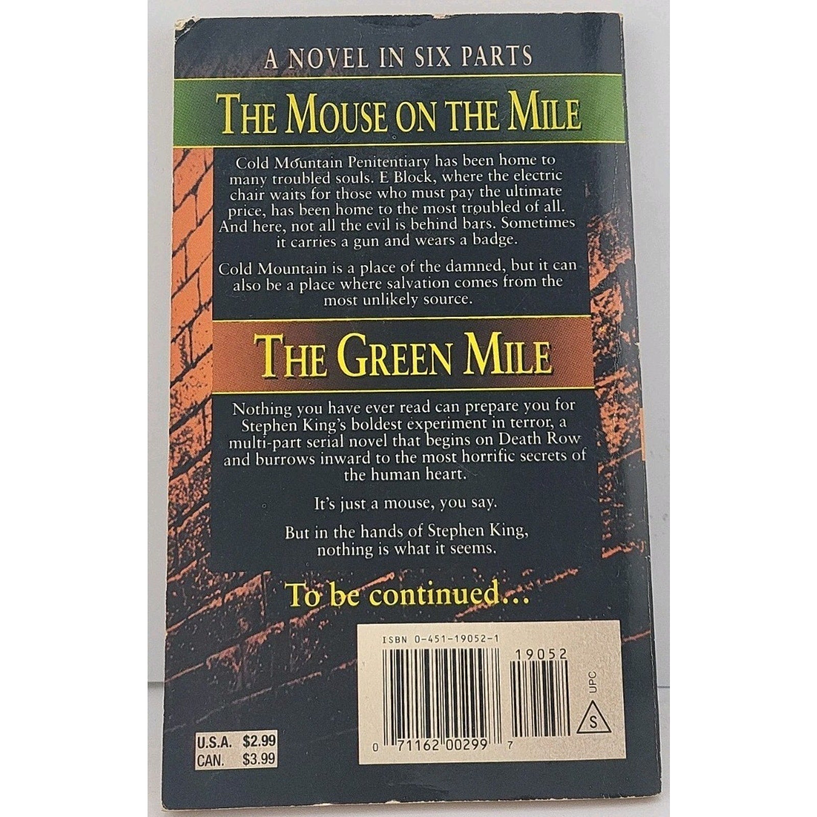 The Mouse on the Mile (The Green Mile, Part 2) by Stephen King (Paperback)