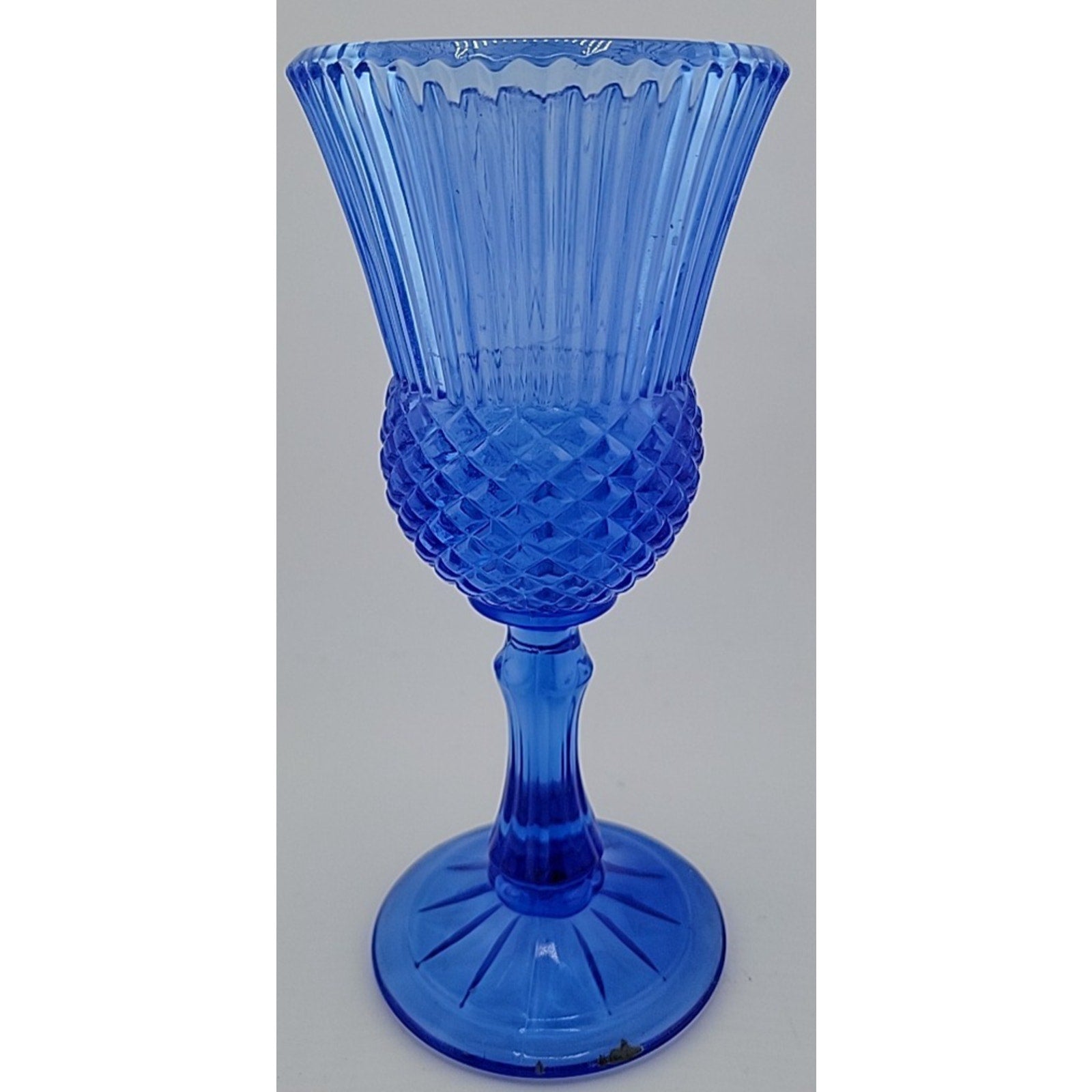 Vintage Avon Cobalt Blue Glass Goblet Martha Washington Fostoria Cameo 8 Inches