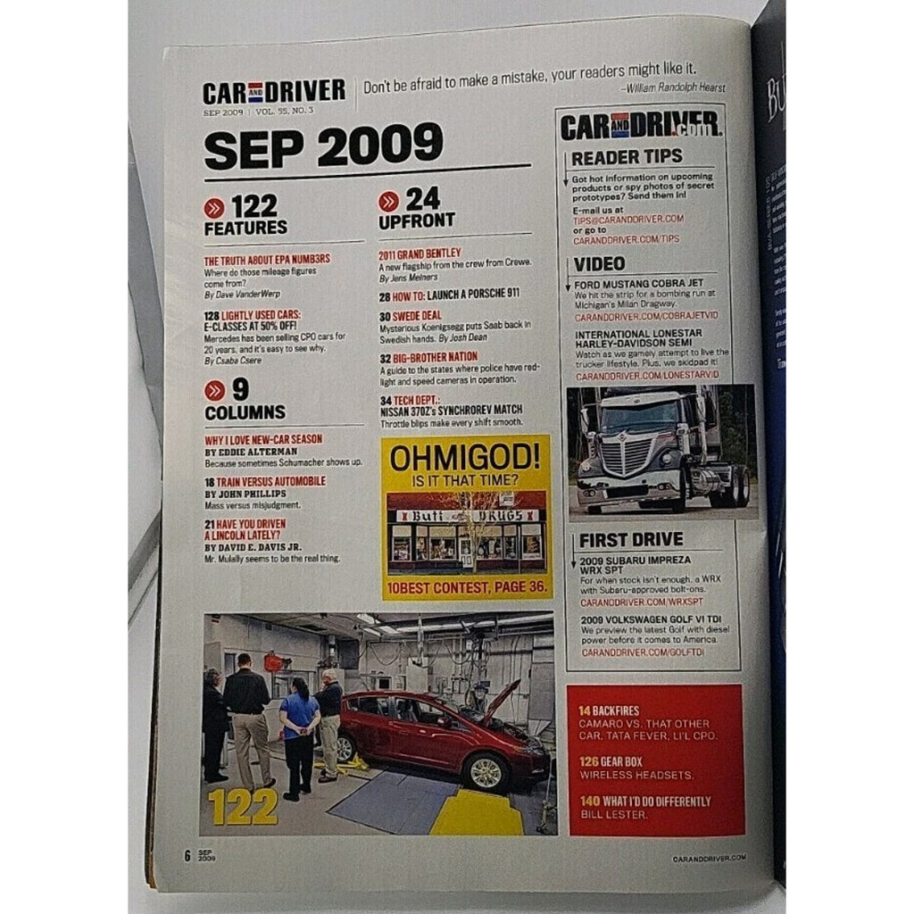 Car And Driver Magazine - September 2009 - Vol. 55 No. 3