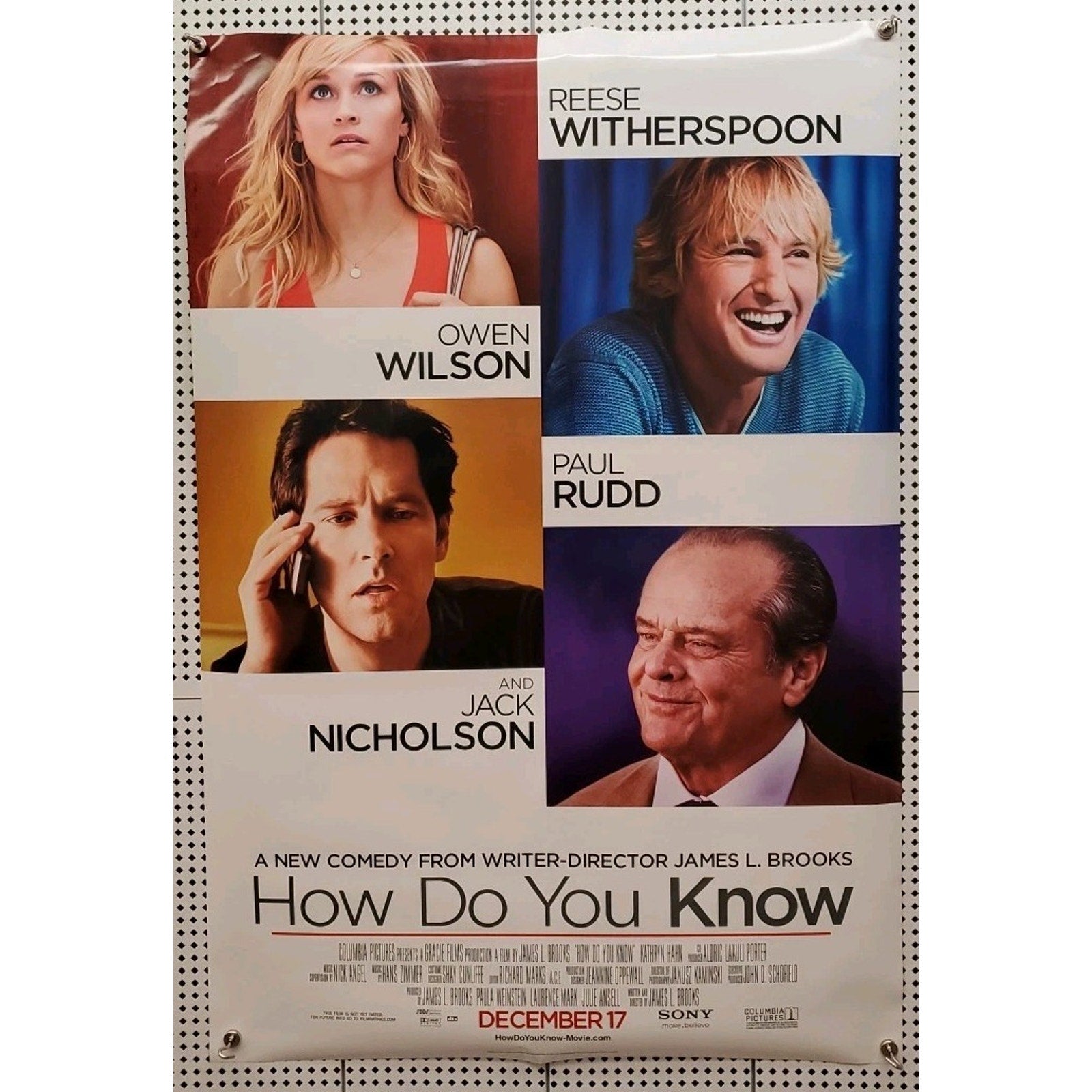 How Do You Know Movie Poster 2 Sided Original 27x40 Reese Witherspoon Paul Rudd