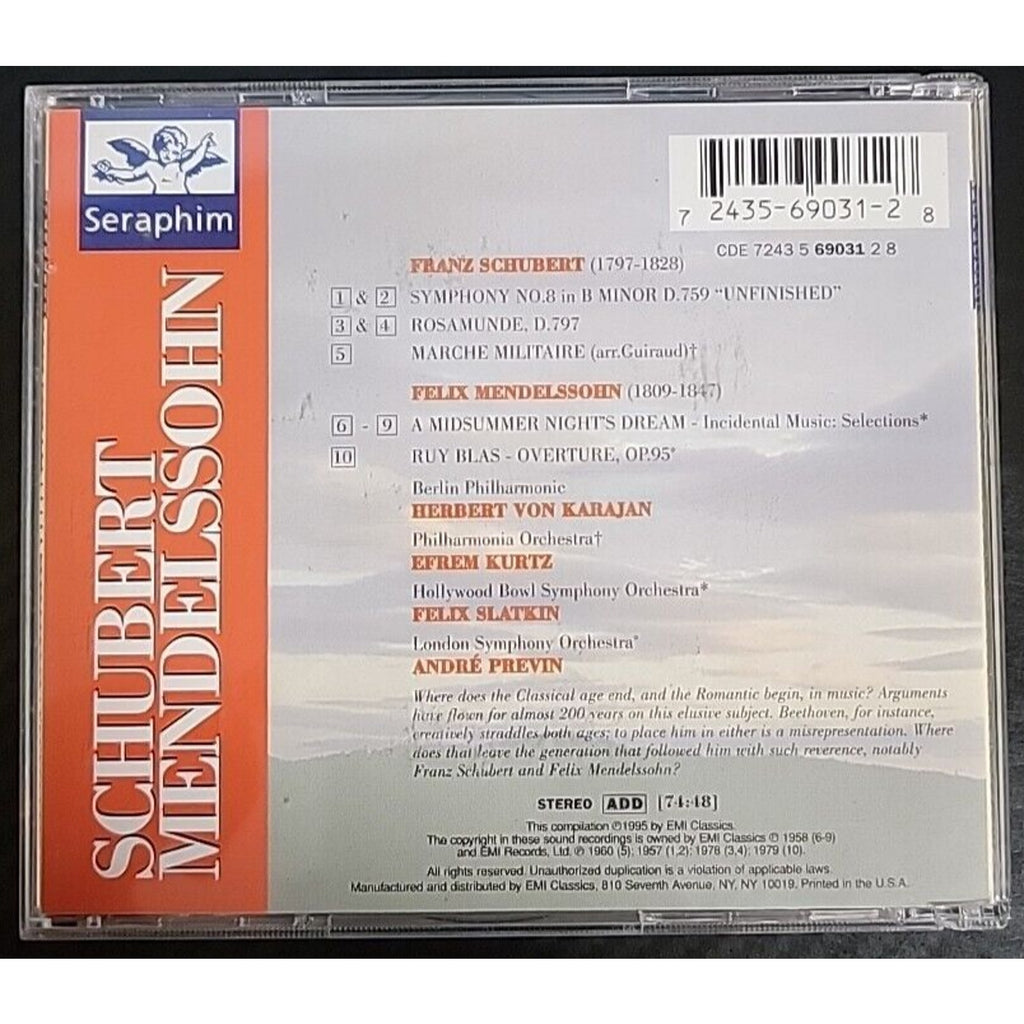 Schubert: Symphony No.8; Mendelssohn: A Midsummer Night's Dream CD Serepahim