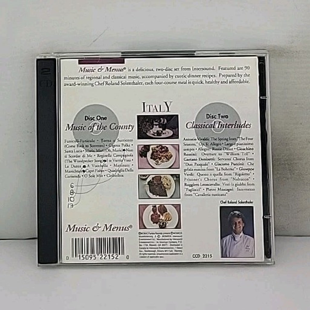 Italy Music & Menus CD. Disc 1 Music Of The Country, Disk 2 Classical Interludes