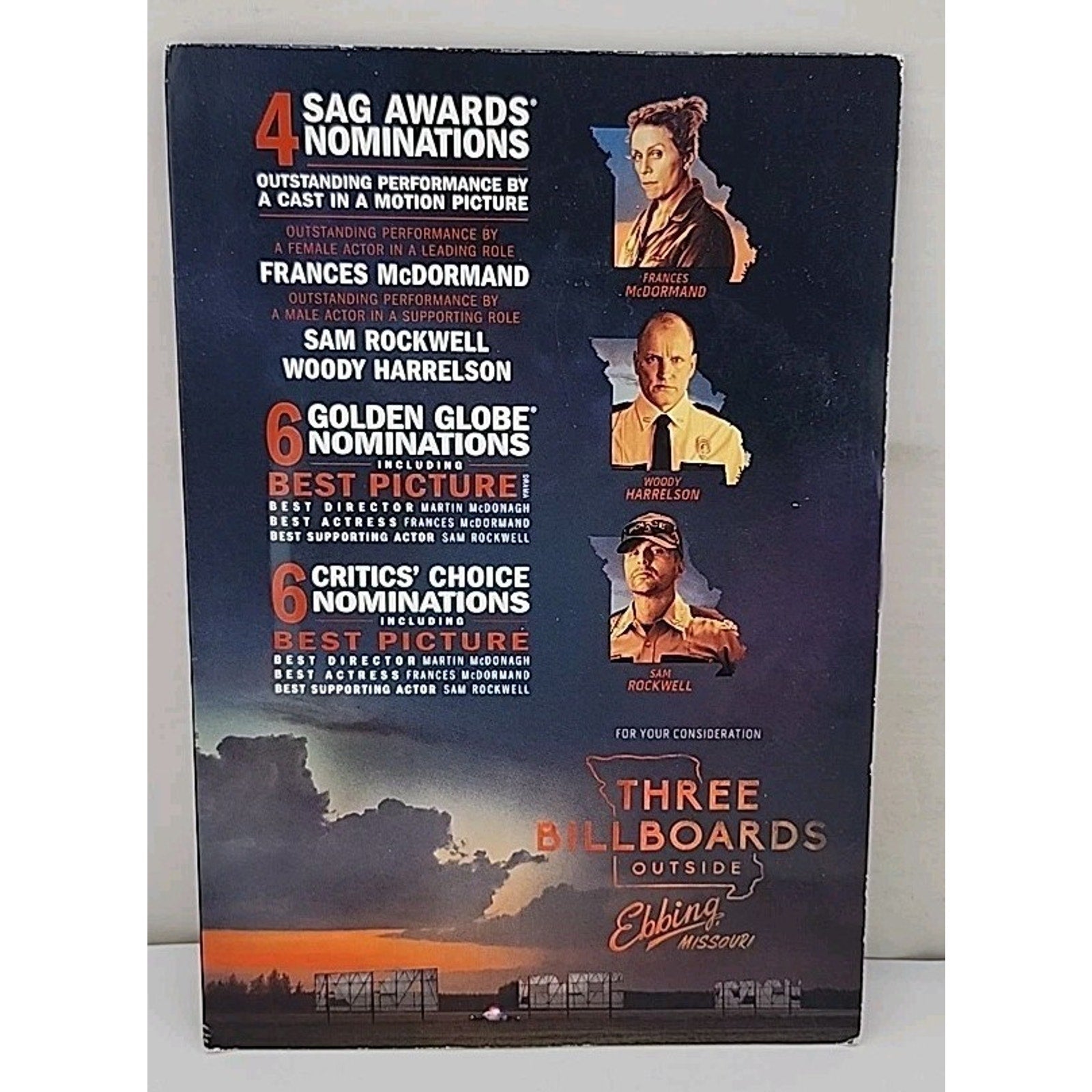 Three Billboards Outside Ebbing, Missouri FYC DVD Frances McDormand Sam Rockwell