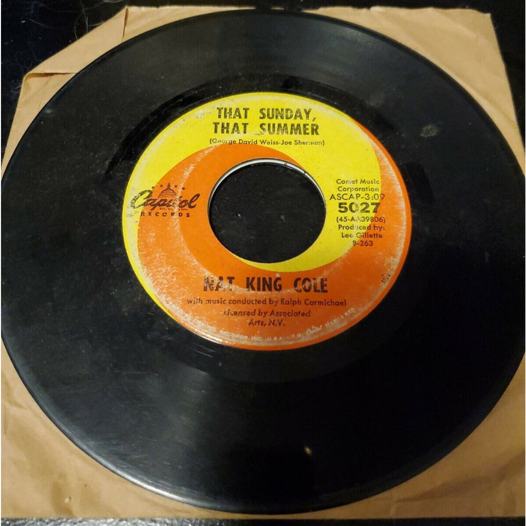 Nat King Cole "That Sunday That Summer / Mr Wishing Well" 45