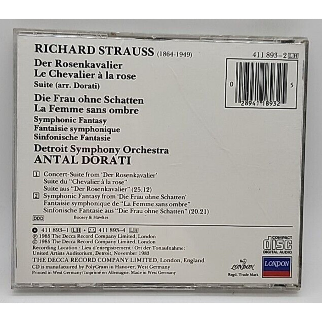 R Strauss: Die Frau Ohne Schat by Dorati, Antal; Detroit Symphony Orchestra (CD,
