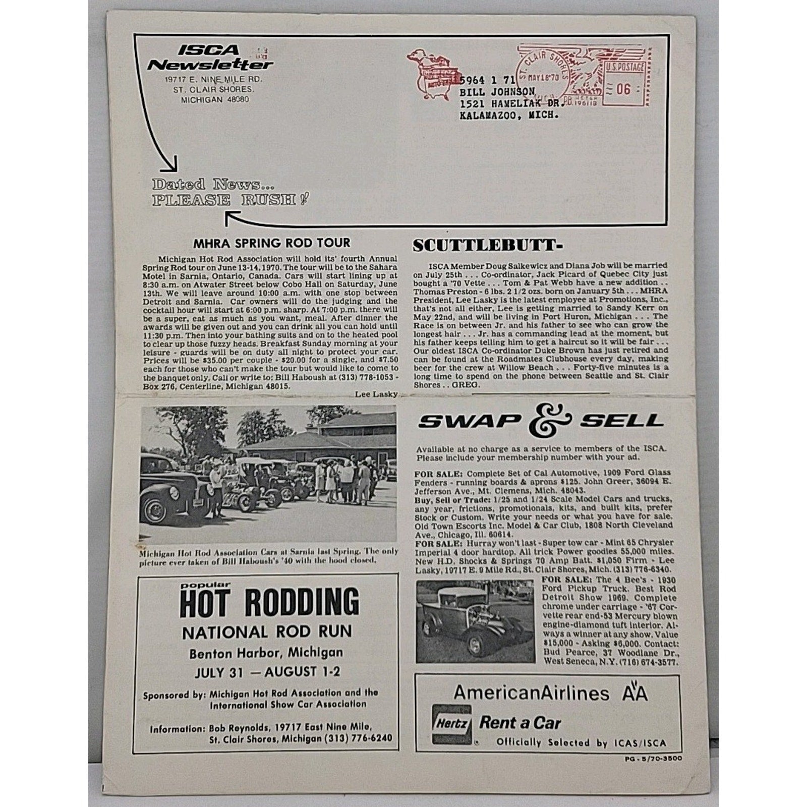 ISCA Newsletter April 1970 Volume X Number 8