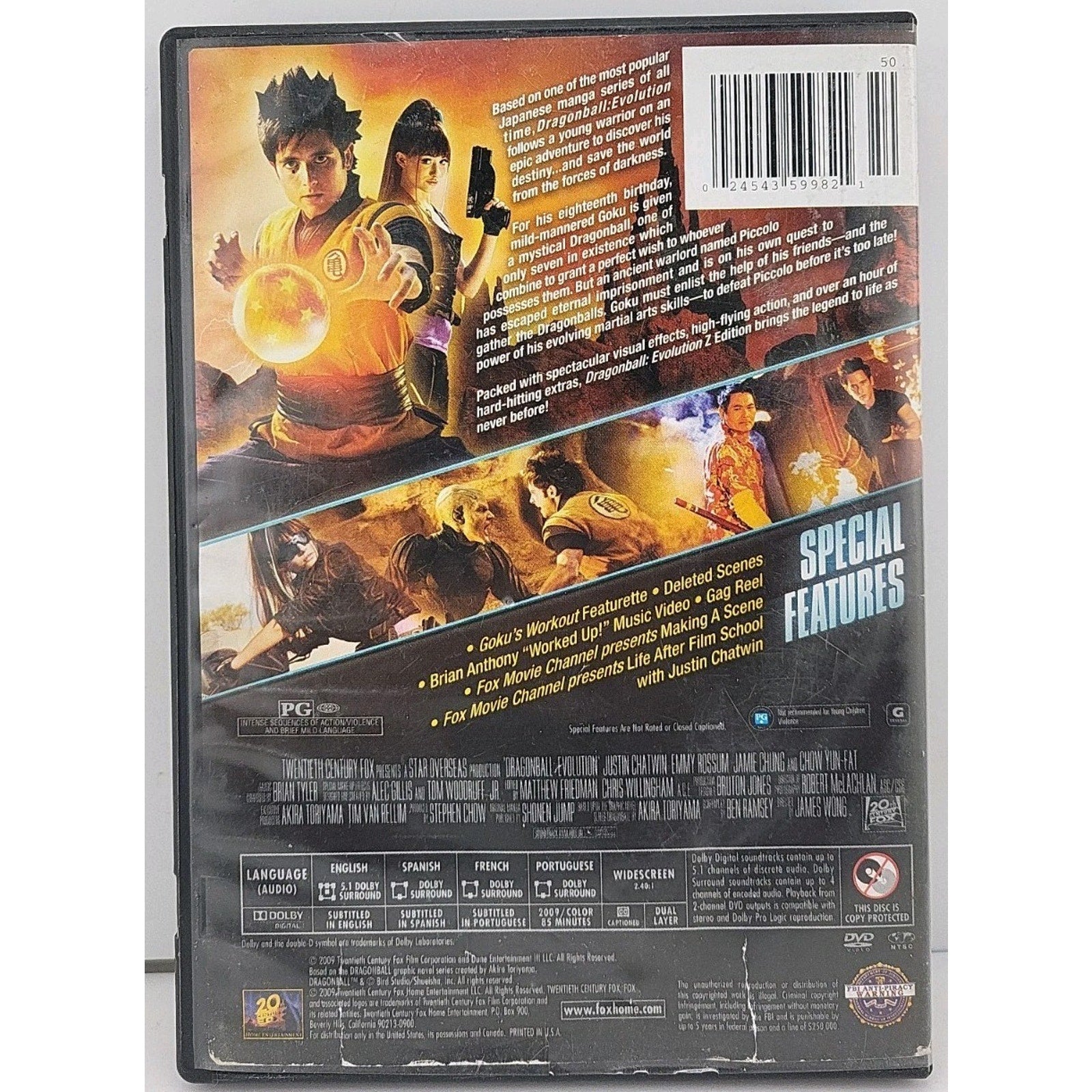 Dragonball Evolution: Z-Edition (2009, DVD) Justin Chatwin James Marsters