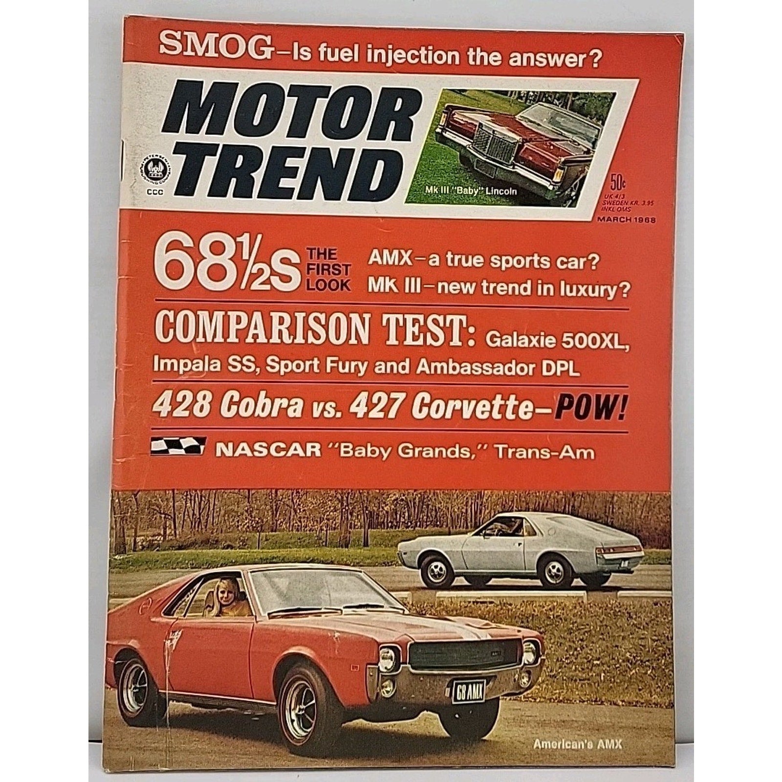 Motor Trend Magazine March 1968 Vol. 20 No. 3