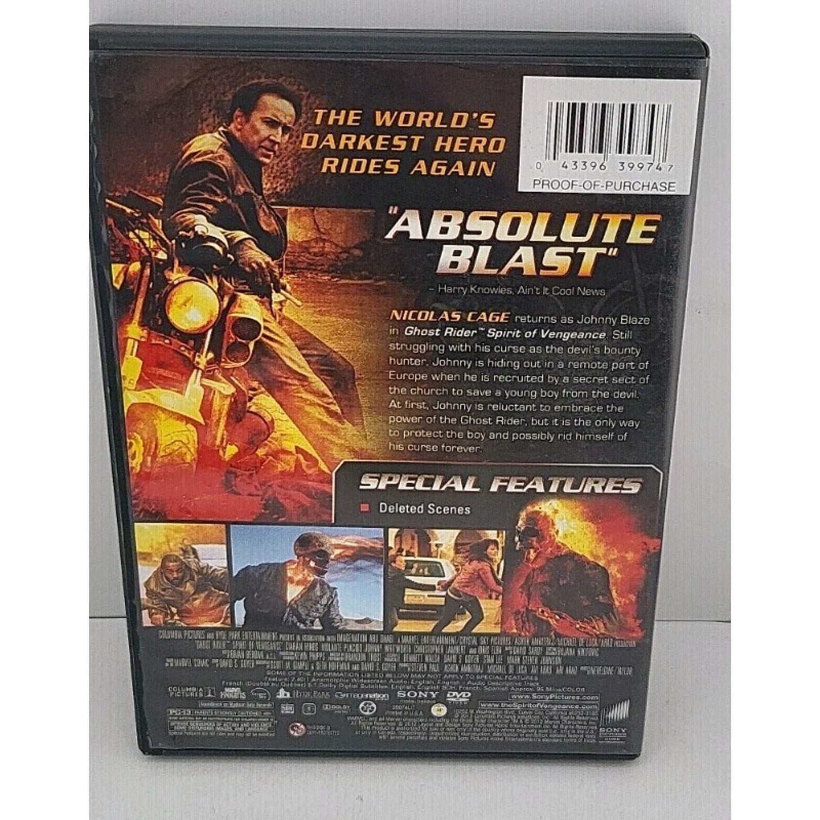 Ghost Rider Spirit of Vengeance (DVD, 2012)