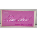 1971 Ford Thunderbird Operating Features Owners Manual